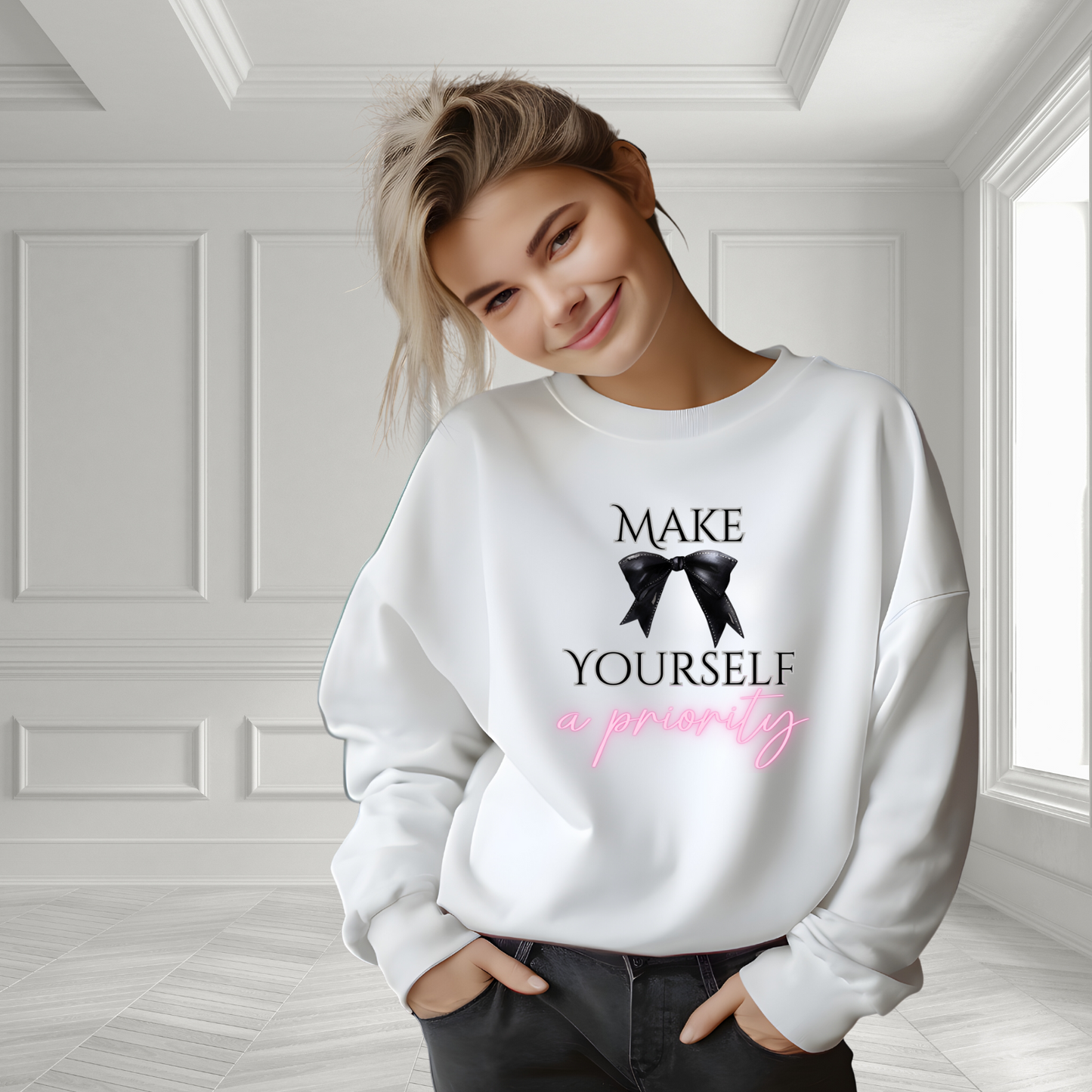 Make Yourself A Priority Crewneck Sweatshirt