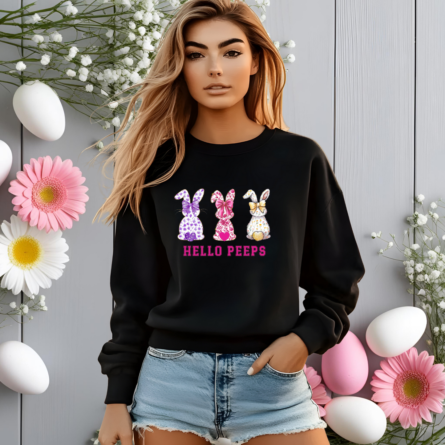 Hello Peeps Crewneck Sweatshirt