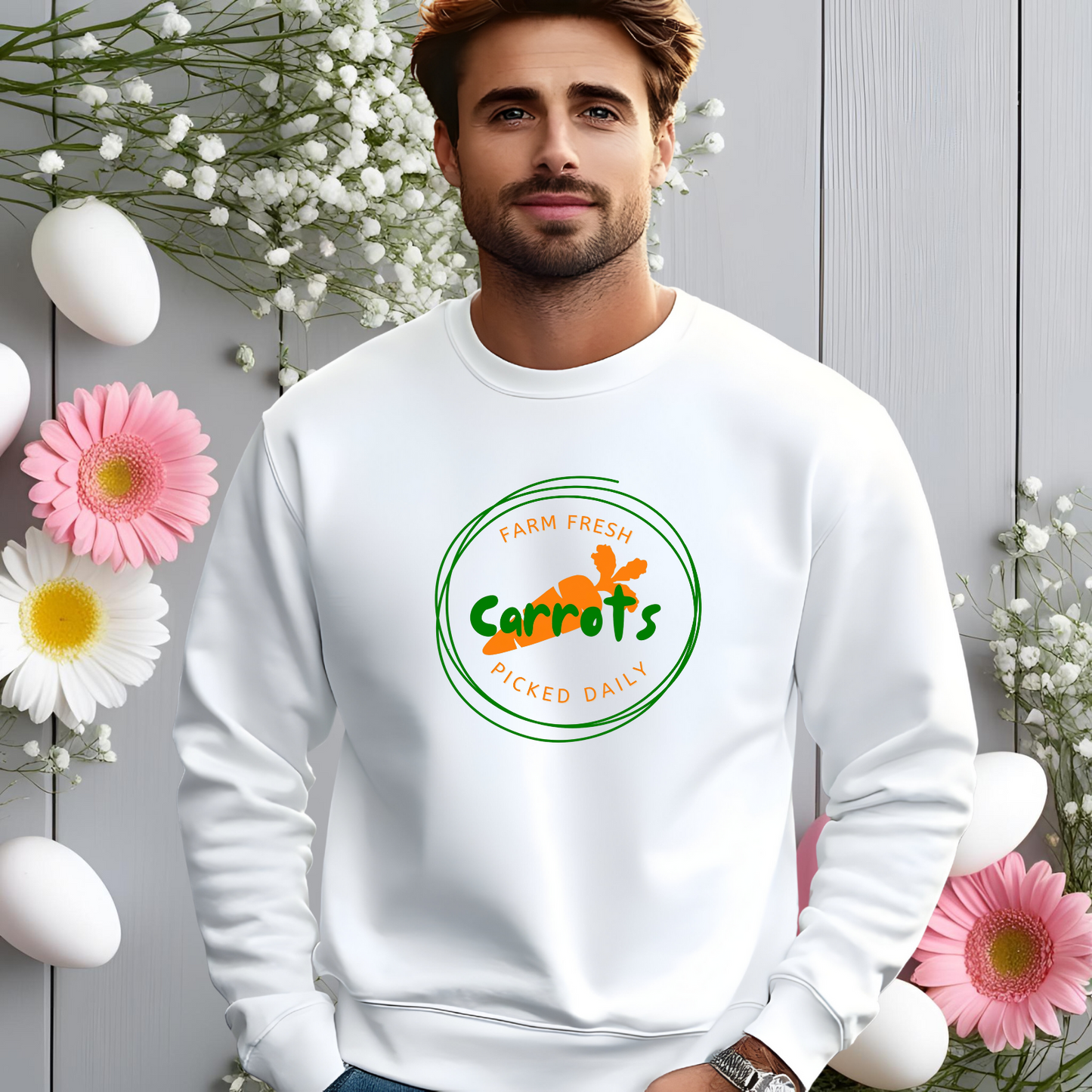 Farm Fresh Carrots Crewneck Sweatshirt