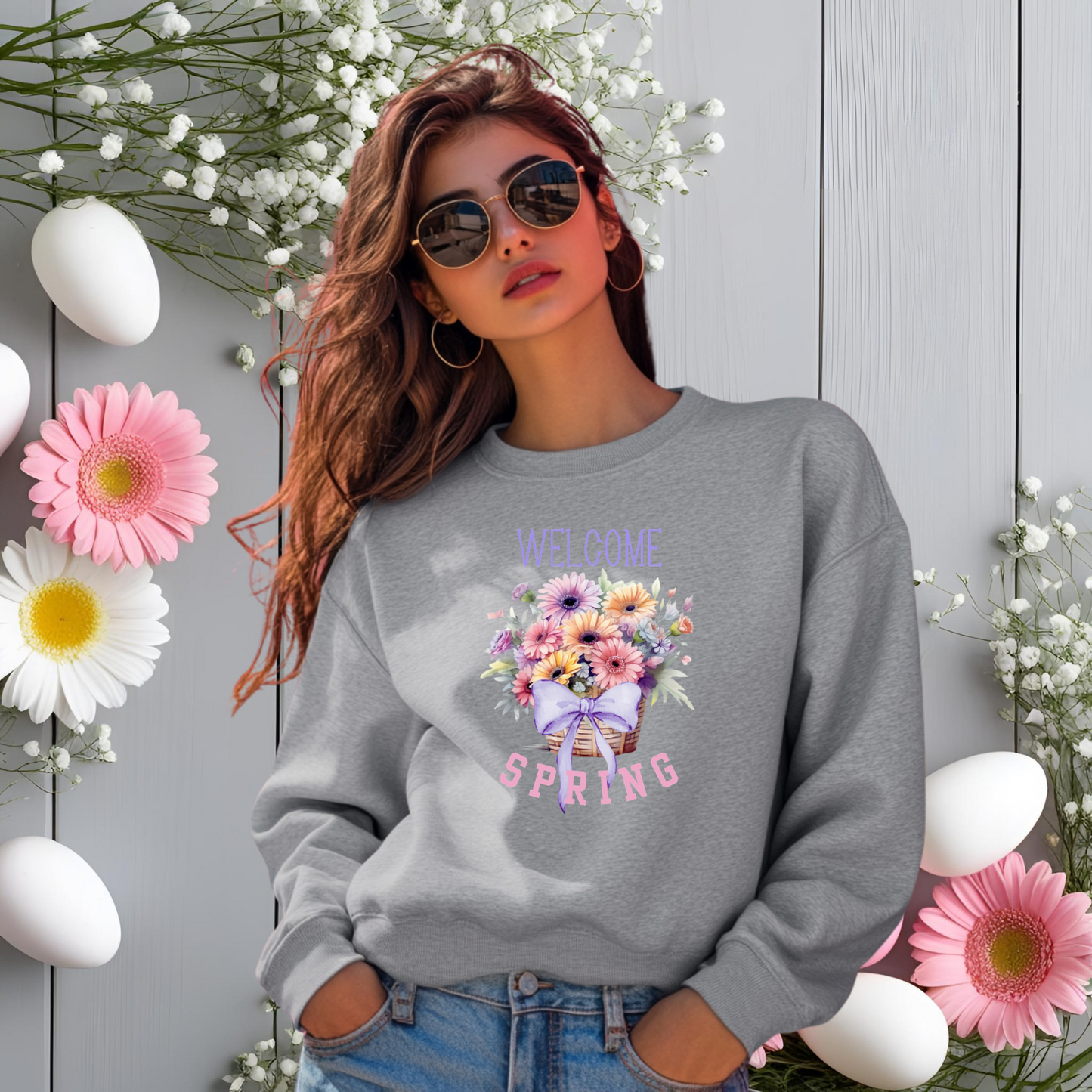 Welcome Spring Crewneck Sweatshirt