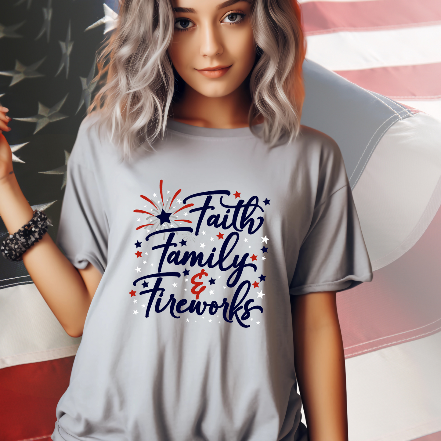 Faith Family Fireworks T-Shirt
