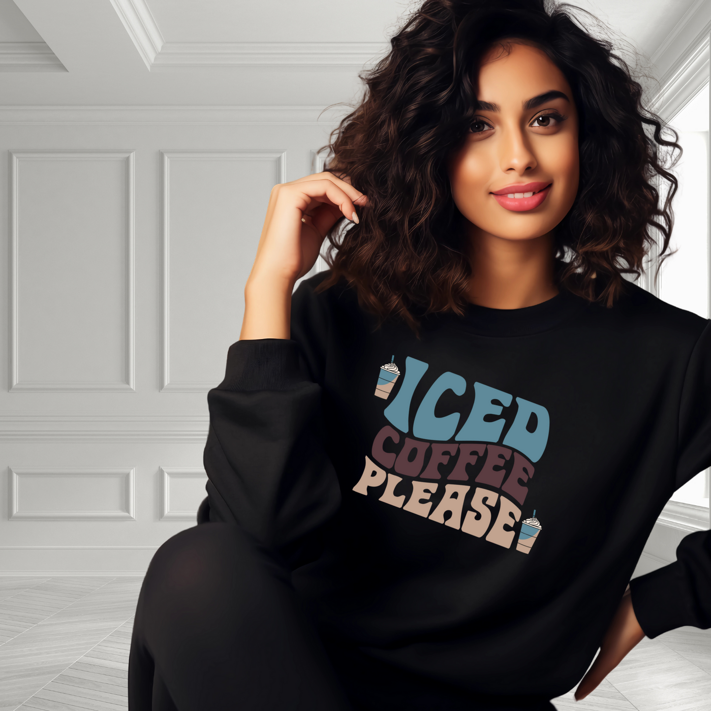 Iced Coffee Please Crewneck Sweatshirt