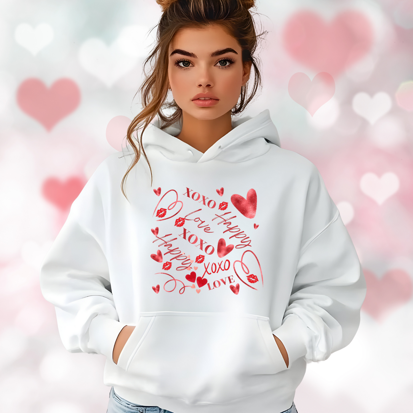Valentine Graphic Pullover Hoodie