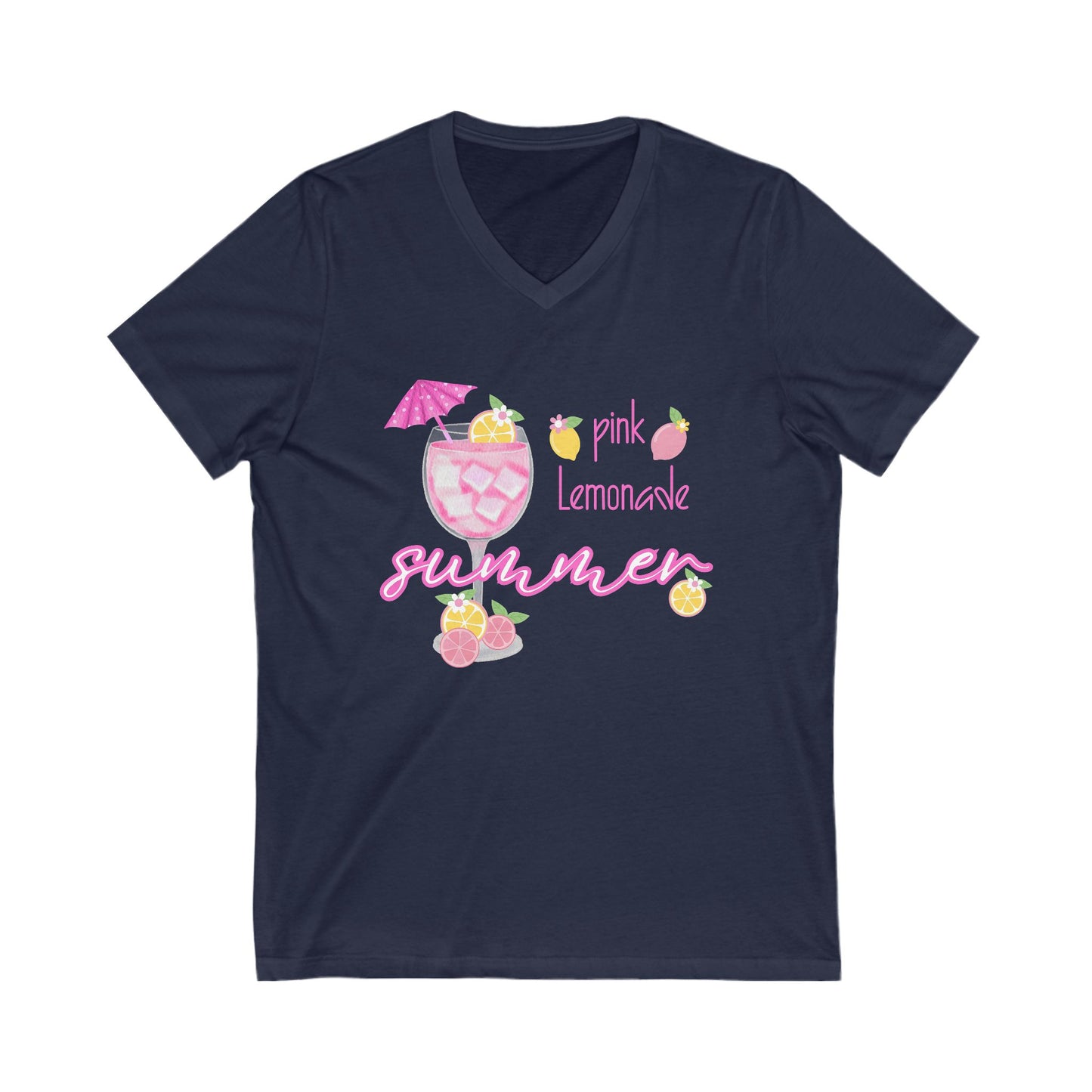 Pink Lemonade Summer V-Neck Tee
