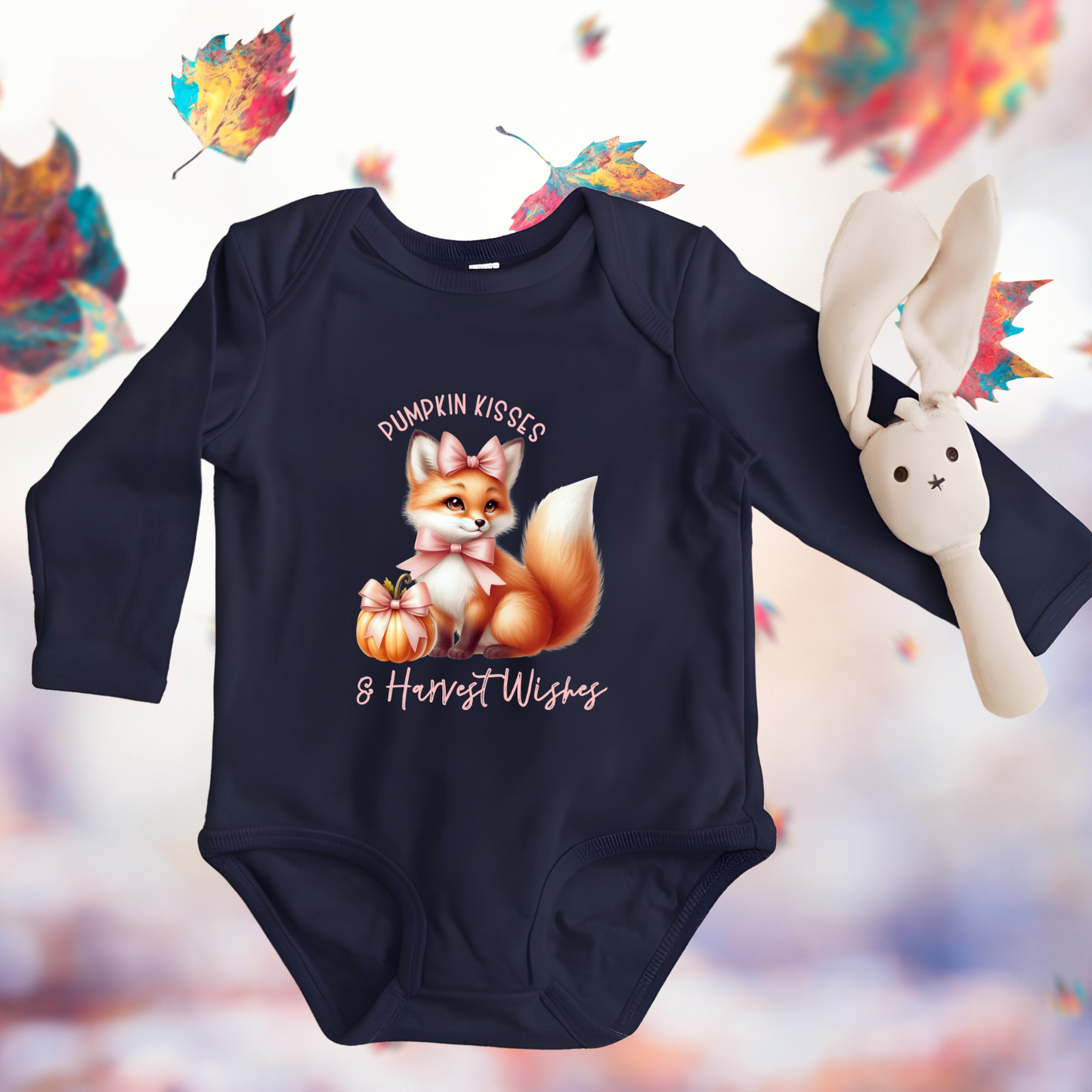 Pumpkin Kisses & Harvest Wishes Infant Long Sleeve Onesie