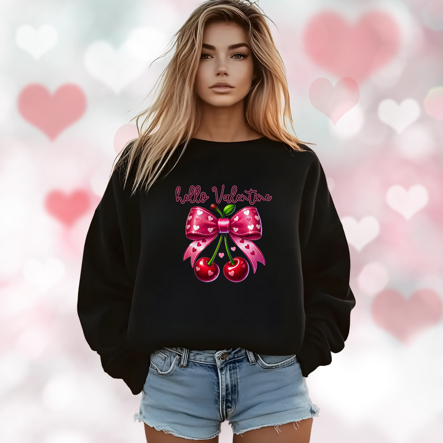 Hello Valentine Crewneck Sweatshirt