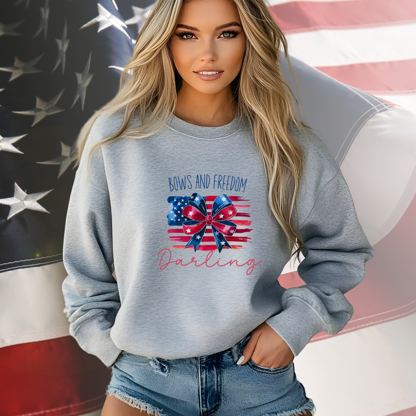 Bows And Freedom Darling Crewneck Sweatshirt