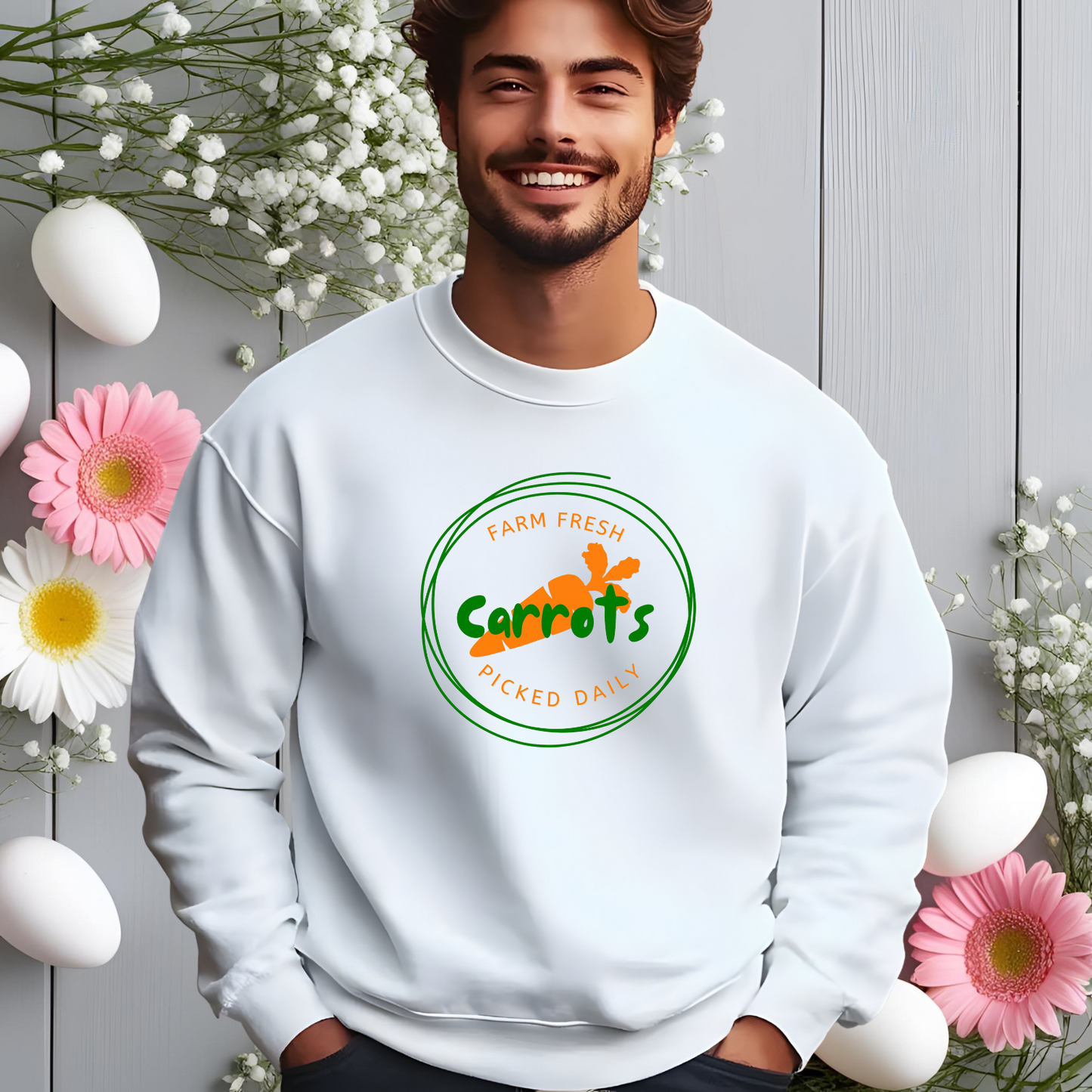Farm Fresh Carrots Crewneck Sweatshirt