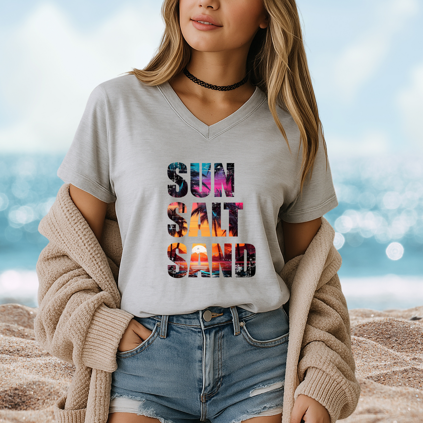 Sun Salt And Sand V-Neck Tee