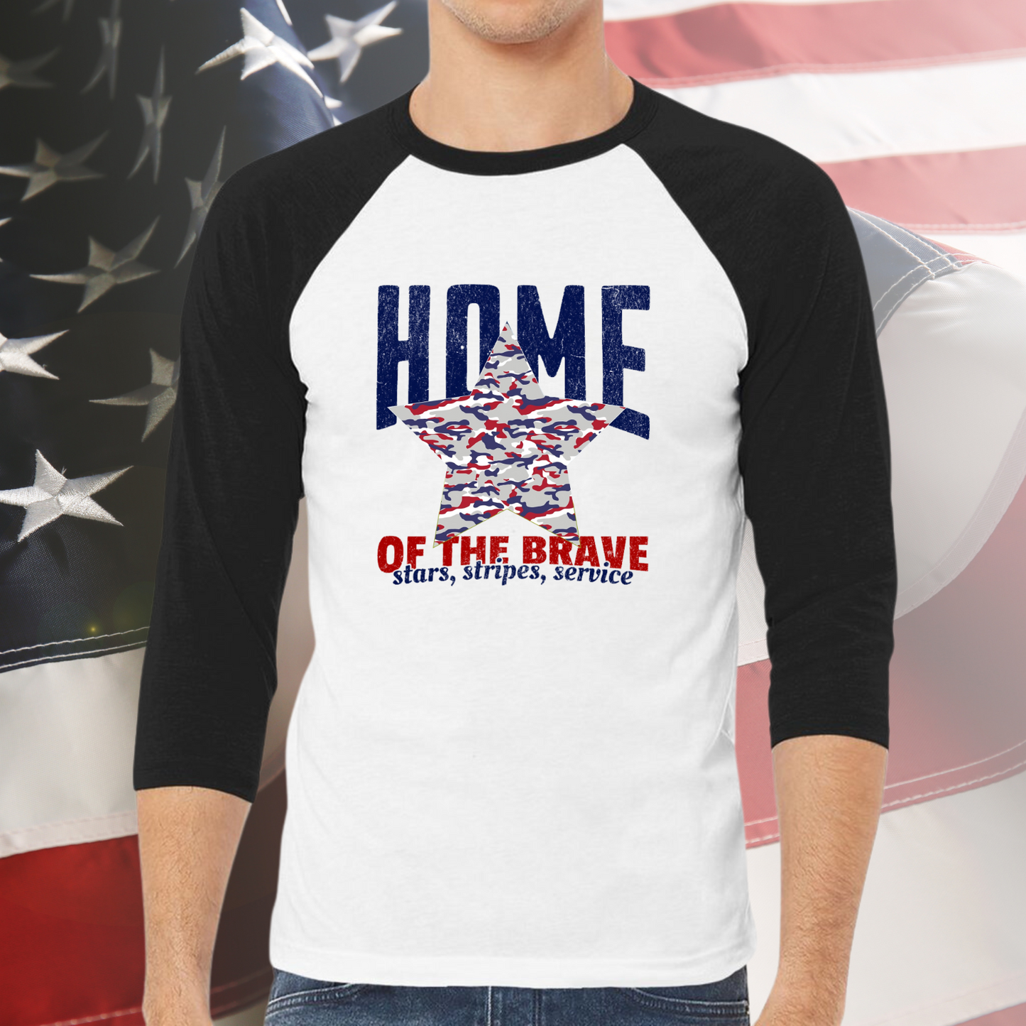 Home Of The Brave Baseball Tee