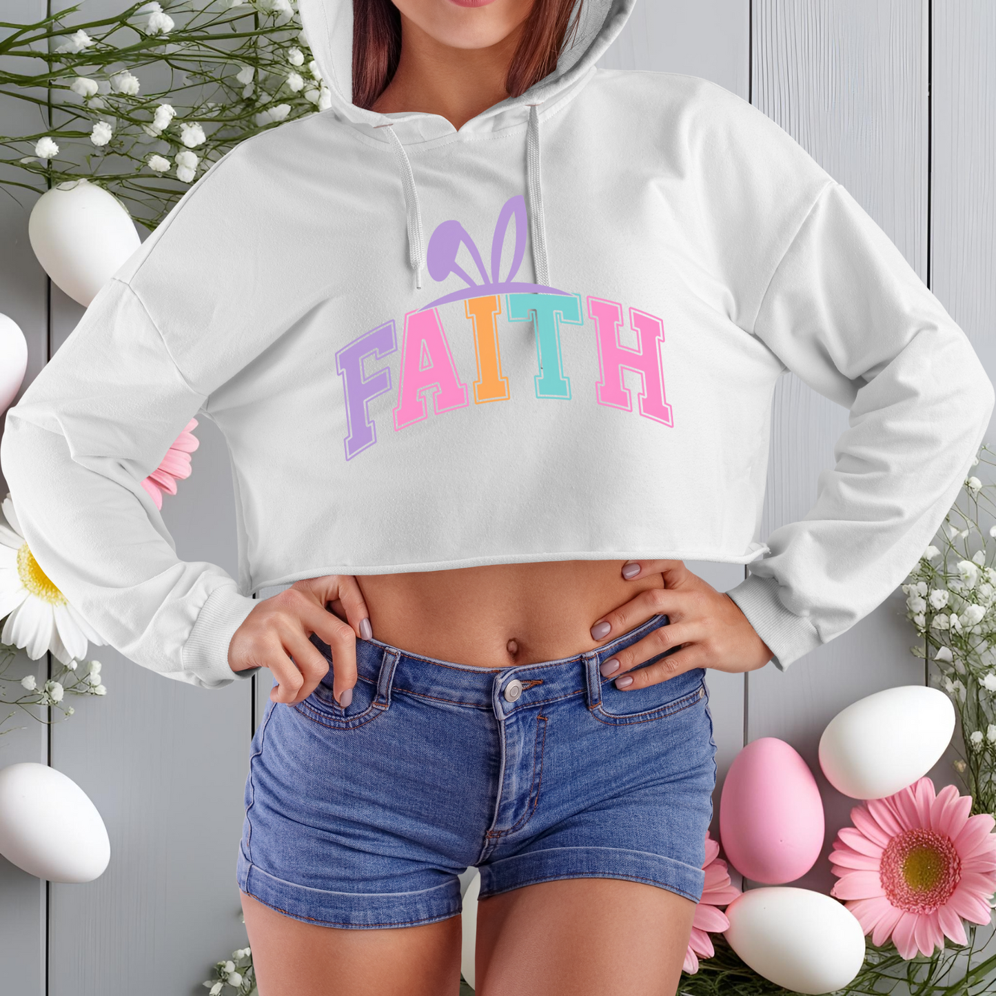 Easter Faith Crop Hoodie