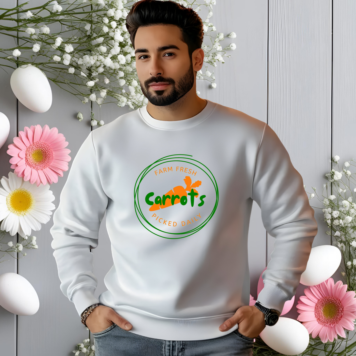 Farm Fresh Carrots Crewneck Sweatshirt