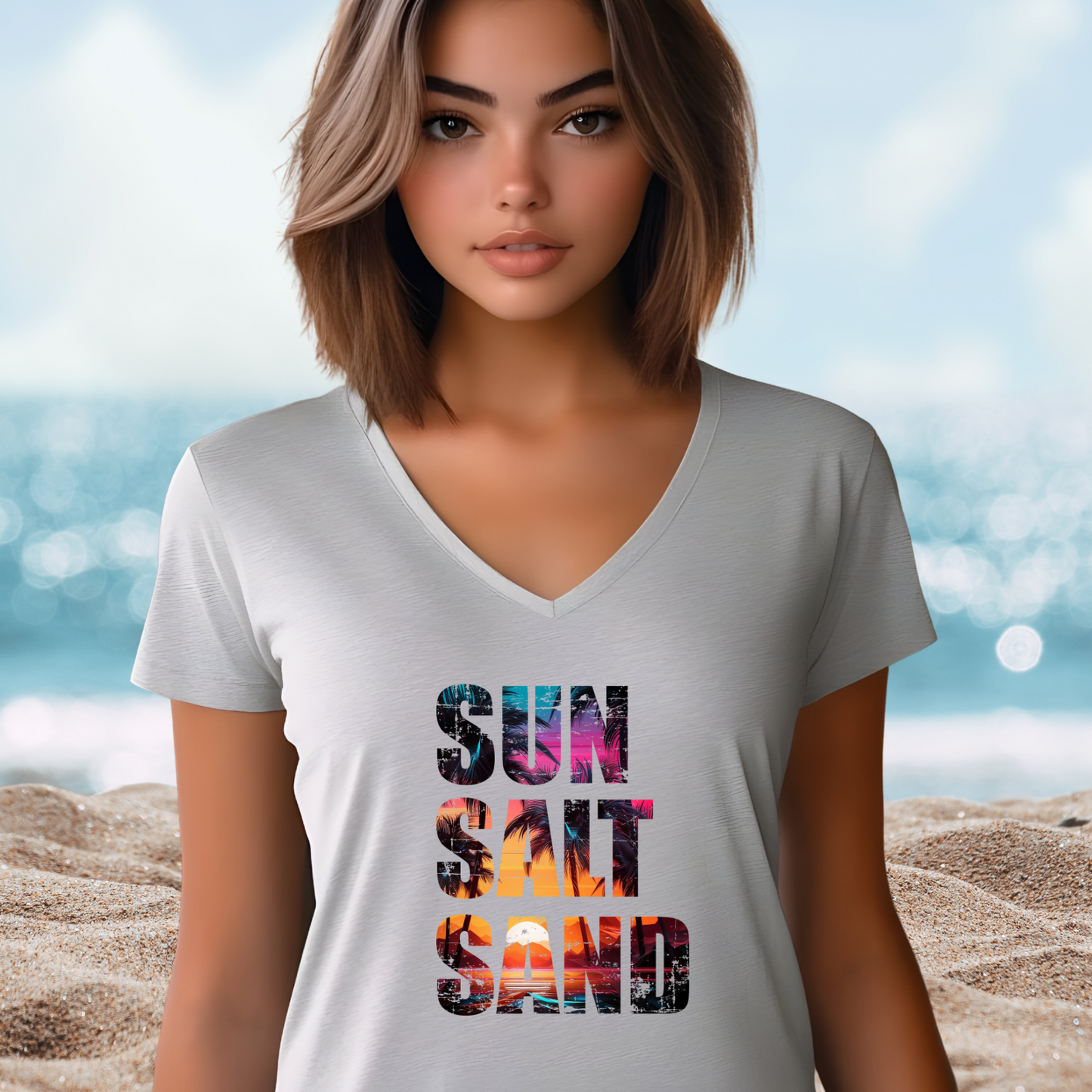 Sun Salt And Sand V-Neck Tee