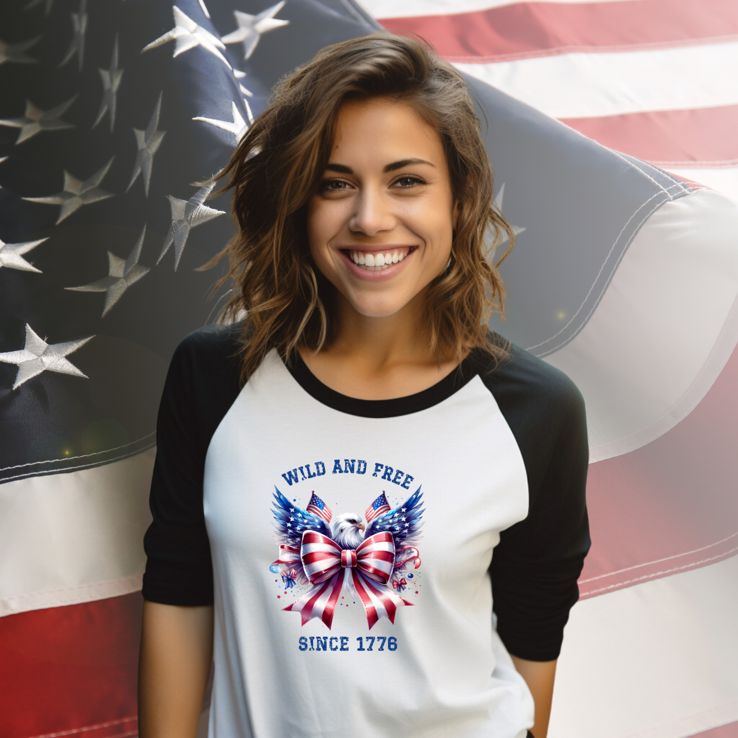 Wild And Free Since 1776 Baseball Tee