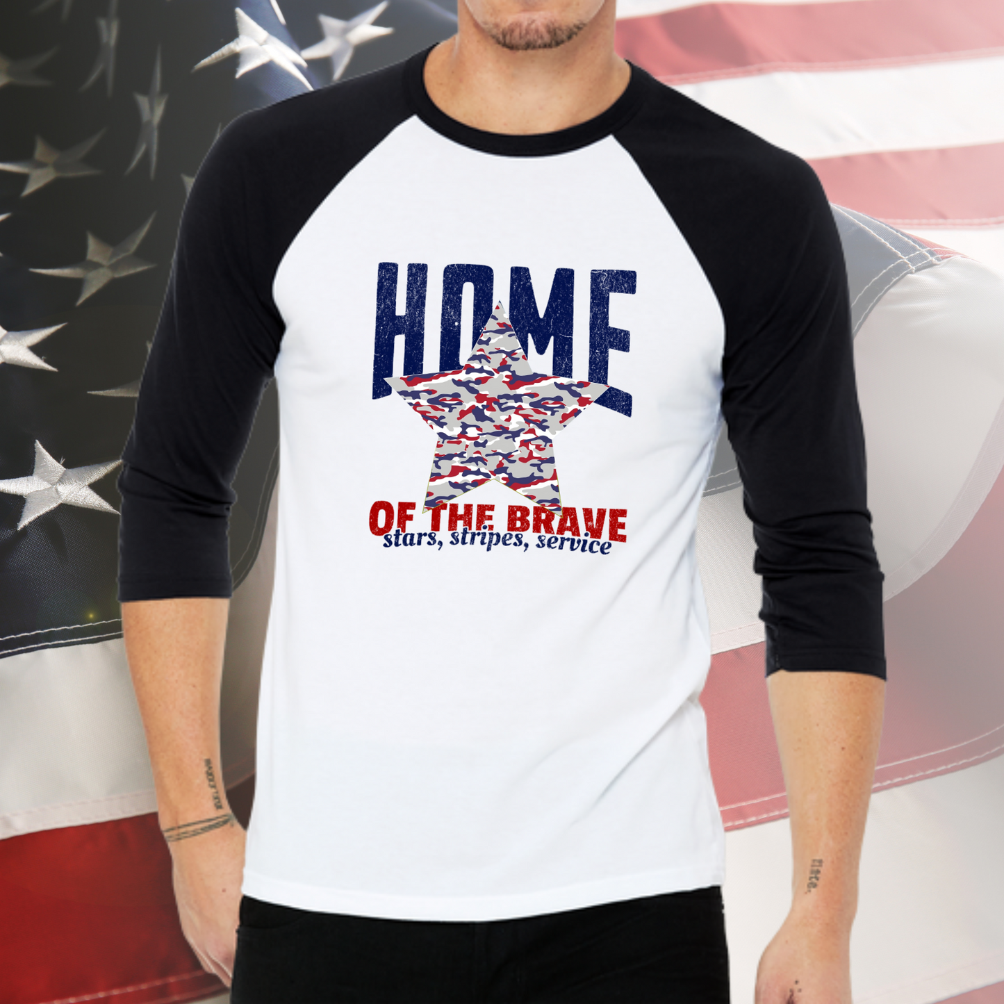 Home Of The Brave Baseball Tee