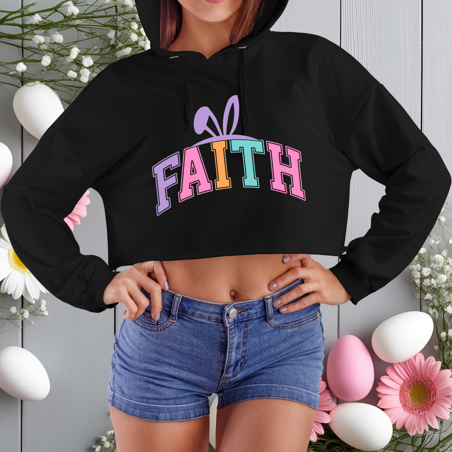 Easter Faith Crop Hoodie