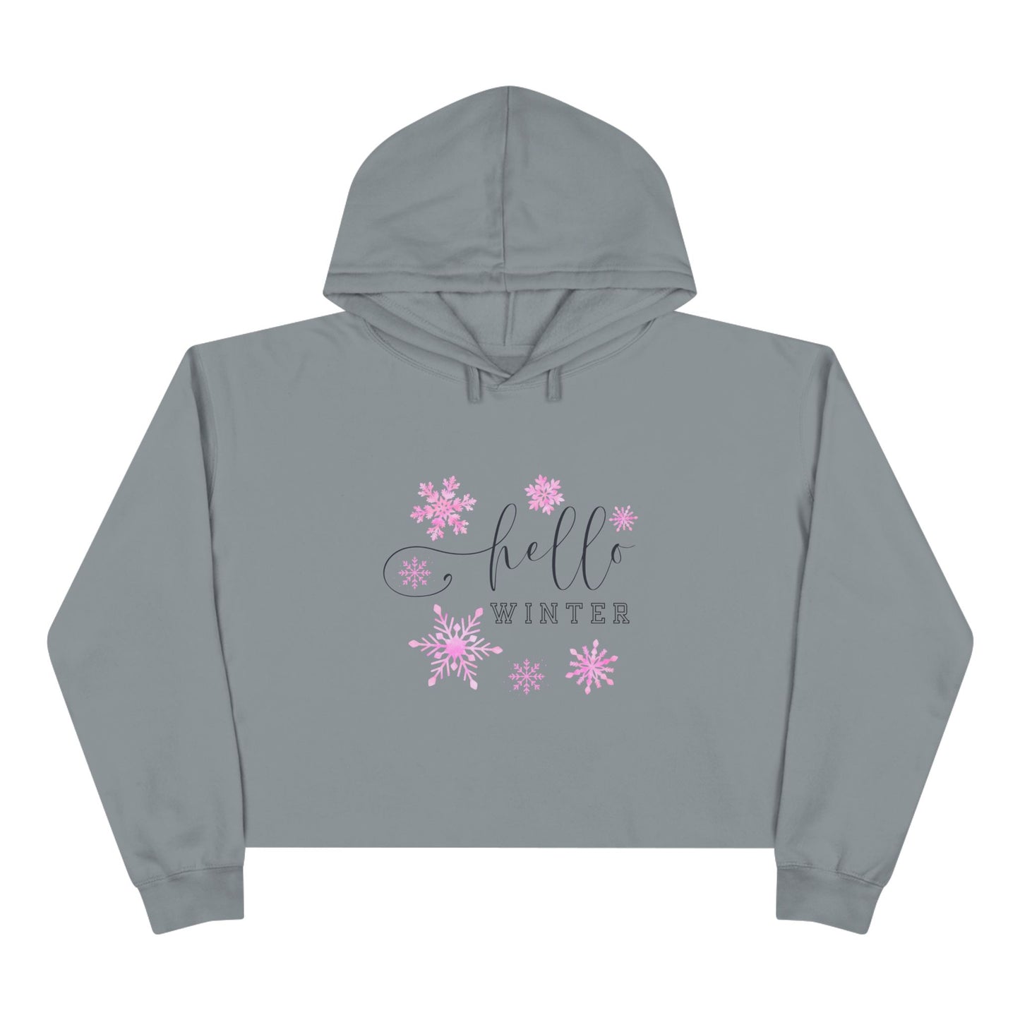 Hello Winter Crop Hoodie