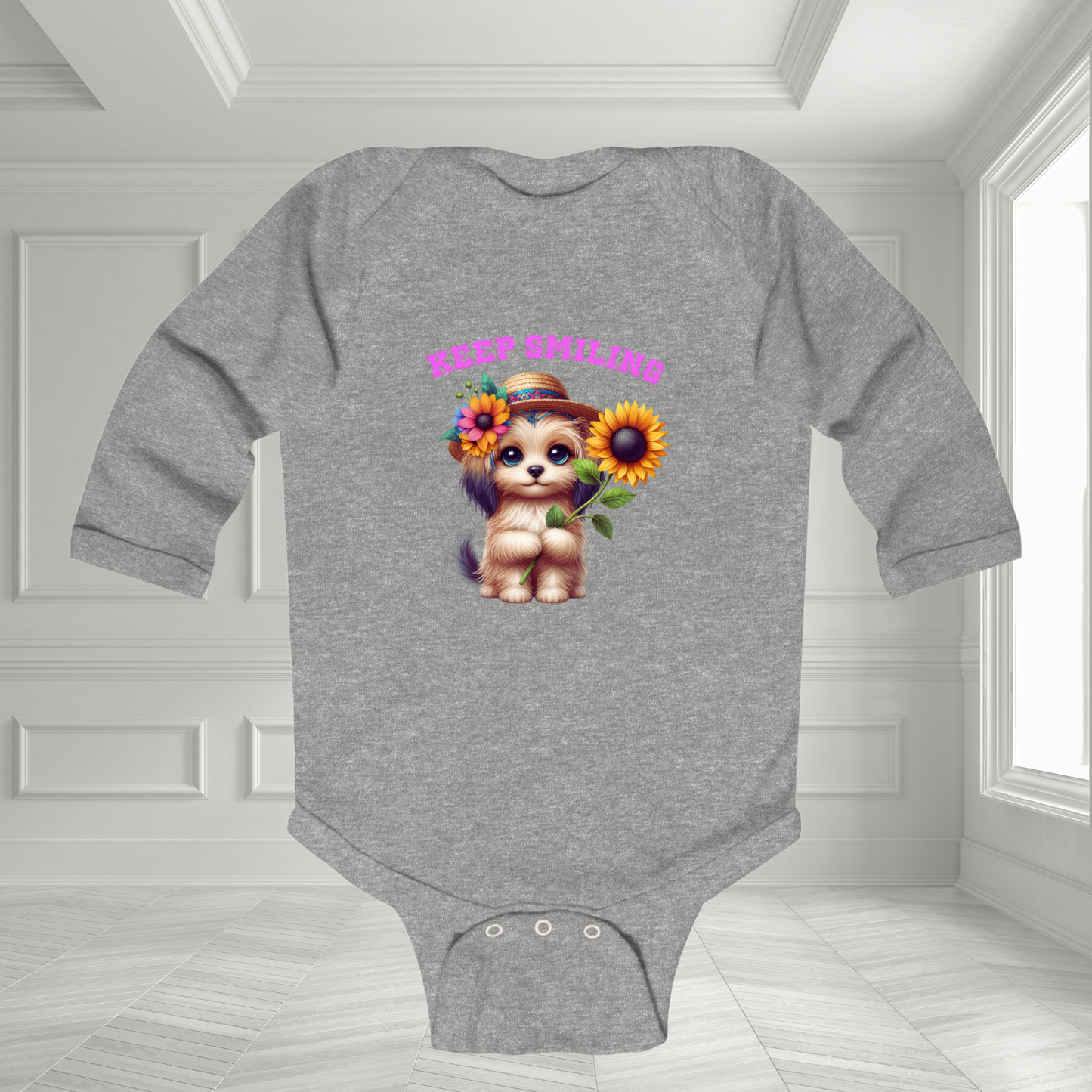 Keep Smiling Infant Long Sleeve Onesie