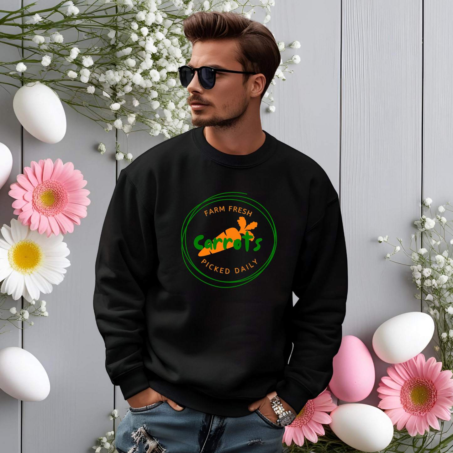 Farm Fresh Carrots Crewneck Sweatshirt