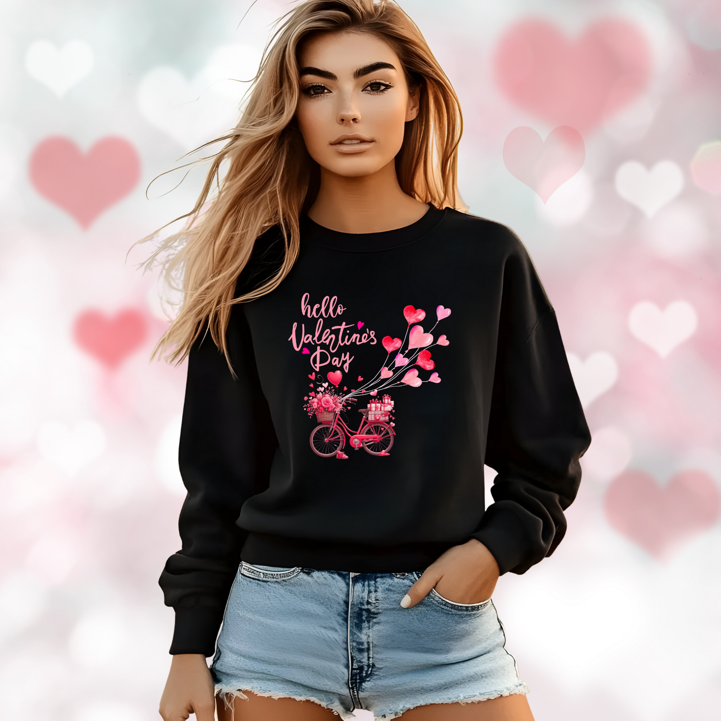 Hello Valentine’s Day Crewneck Sweatshirt