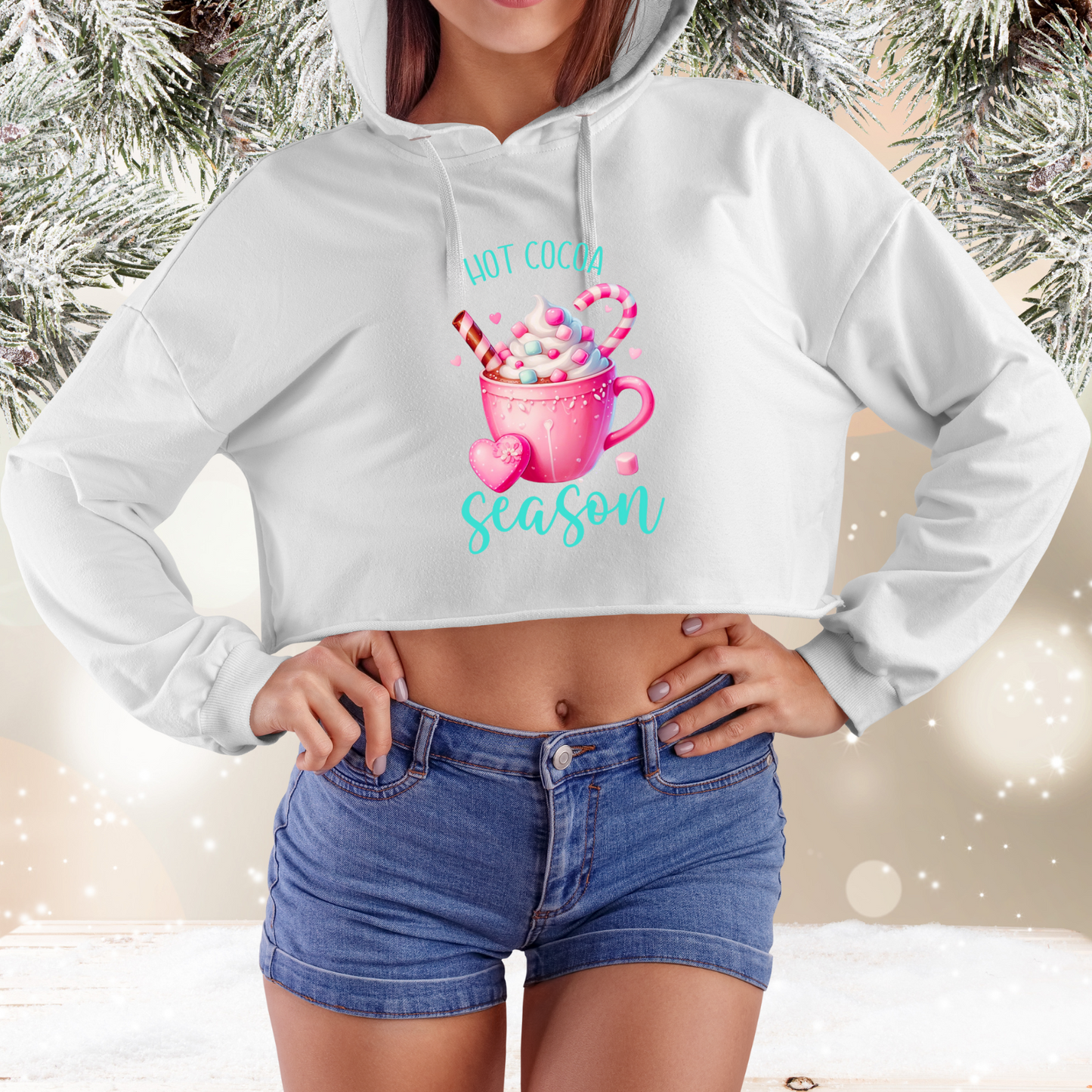 Hot Cocoa Season Crop Hoodie