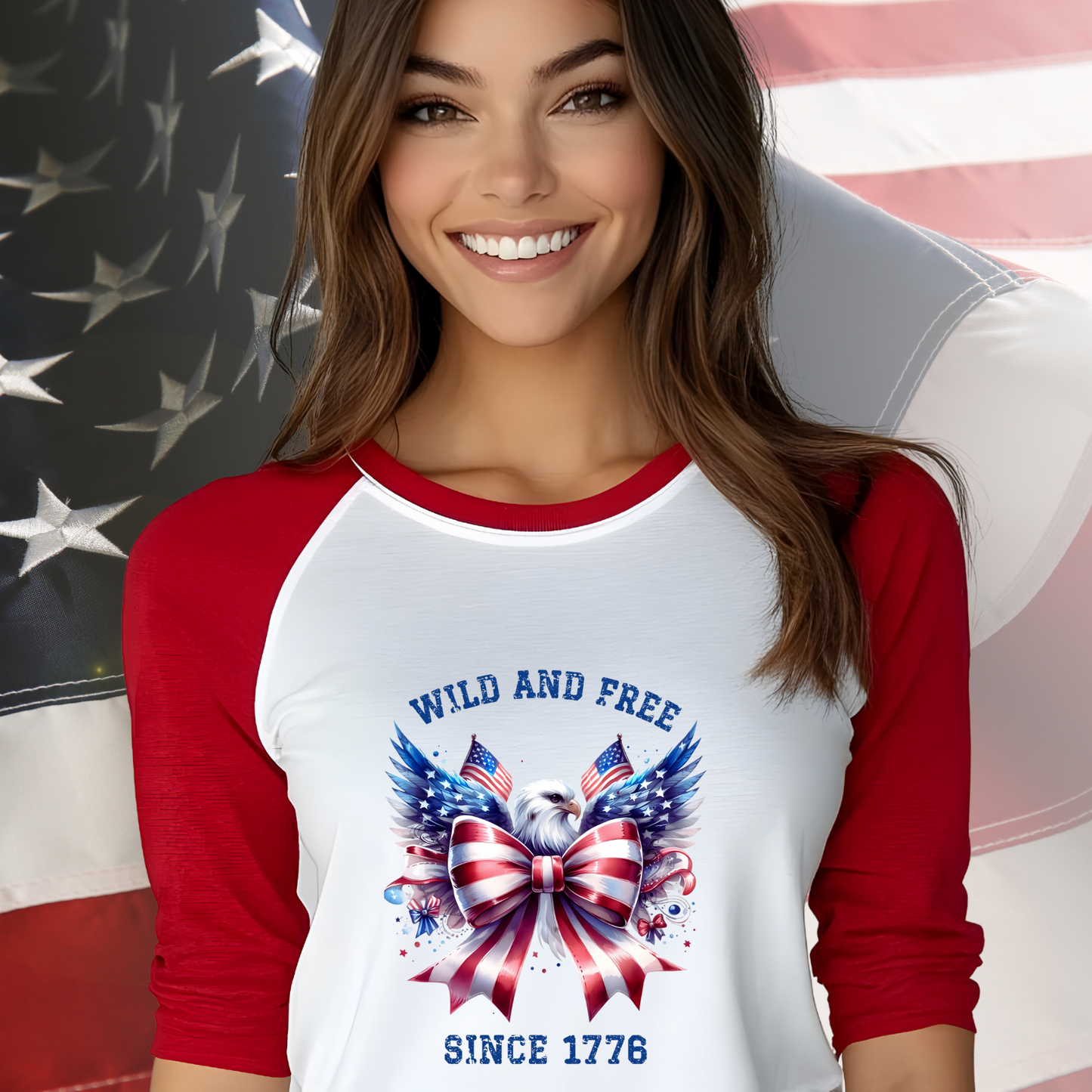 Wild And Free Since 1776 Baseball Tee