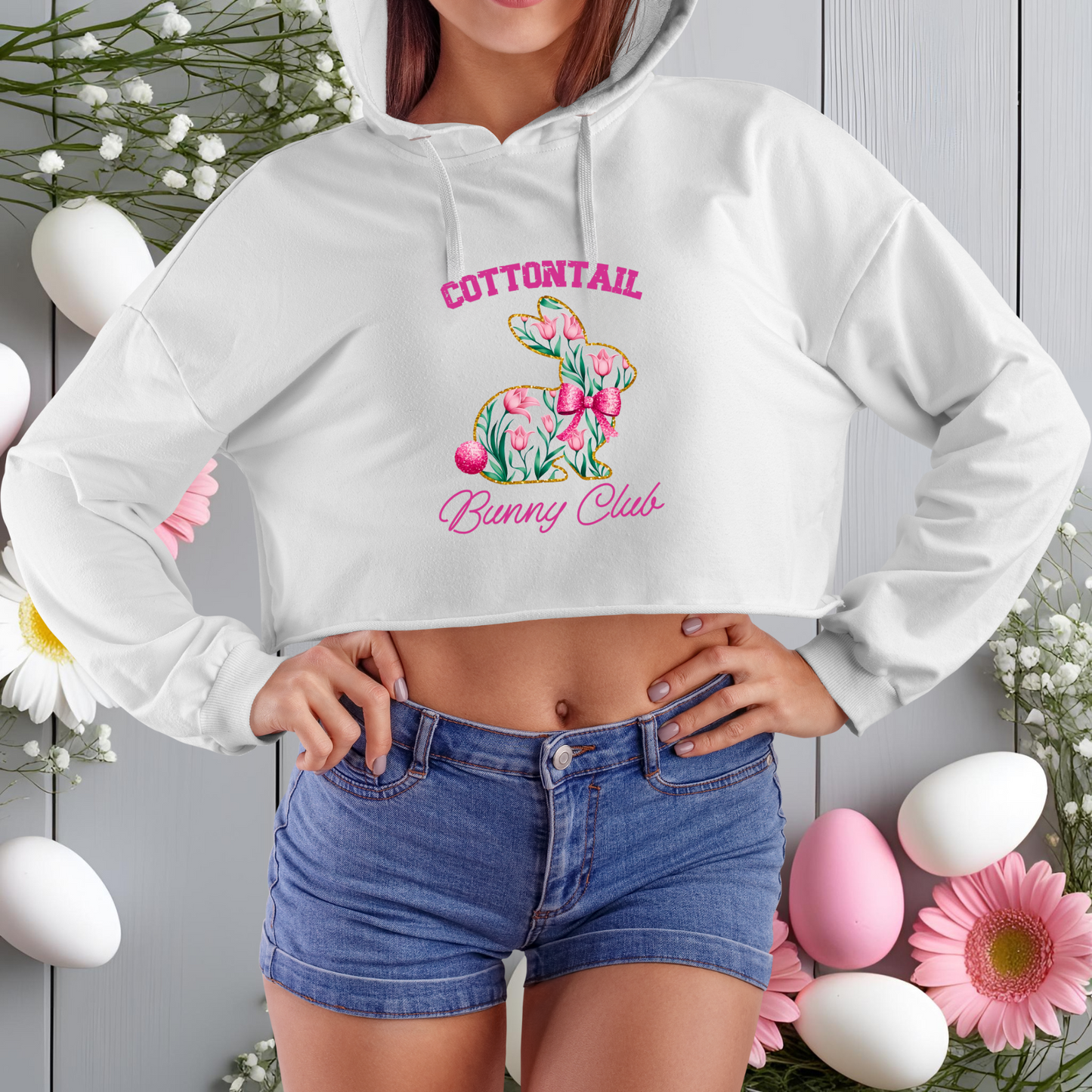 Cottontail Bunny Club Crop Hoodie