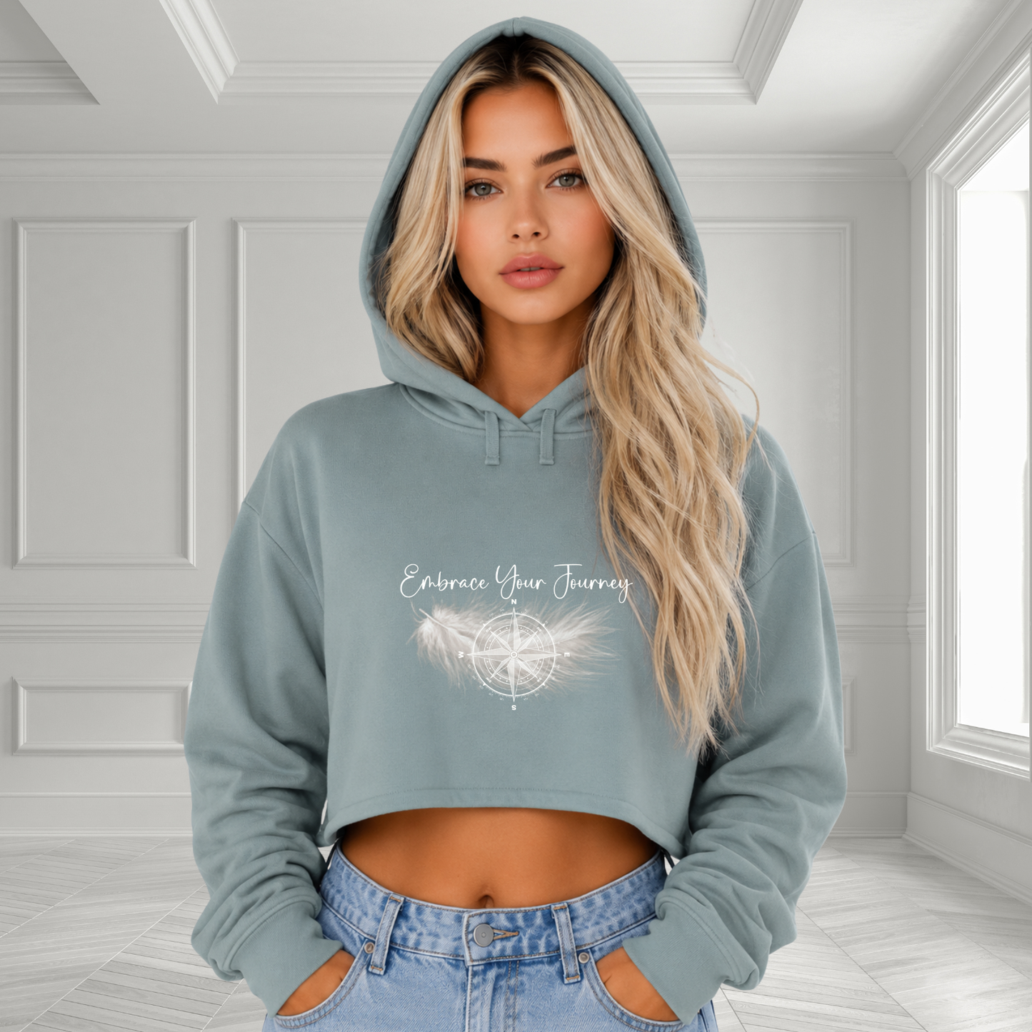 Embrace Your Journey Crop Hoodie