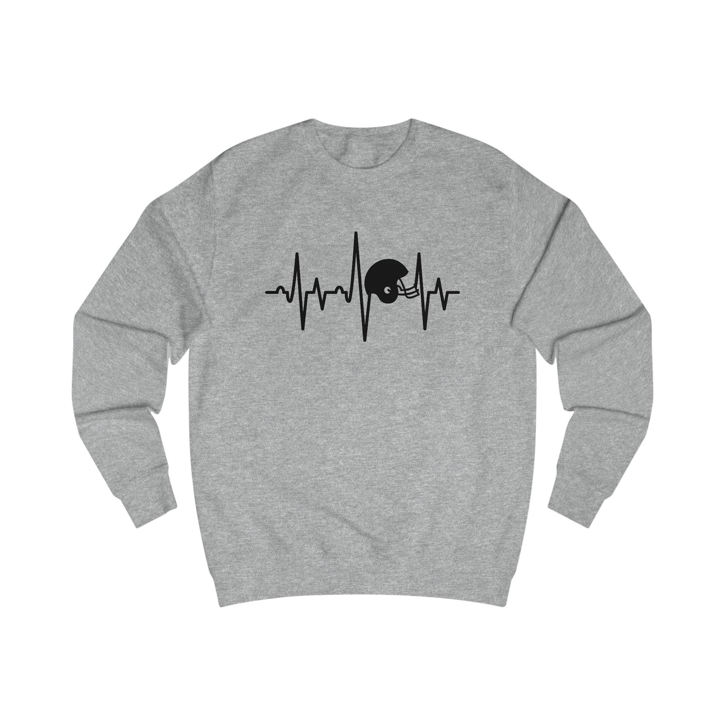 Football Helmet Heartbeat Crewneck Sweatshirt