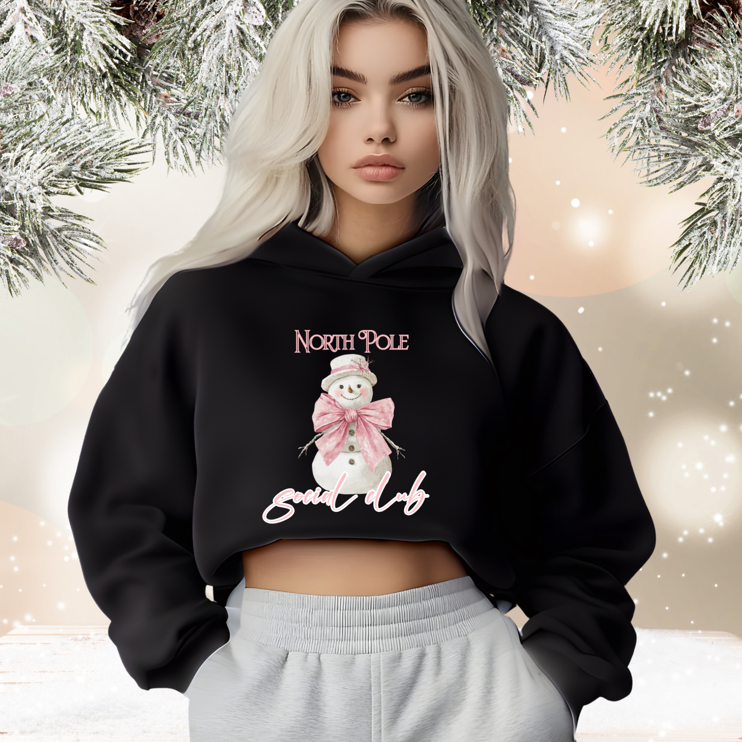 North Pole Social Club Crop Hoodie