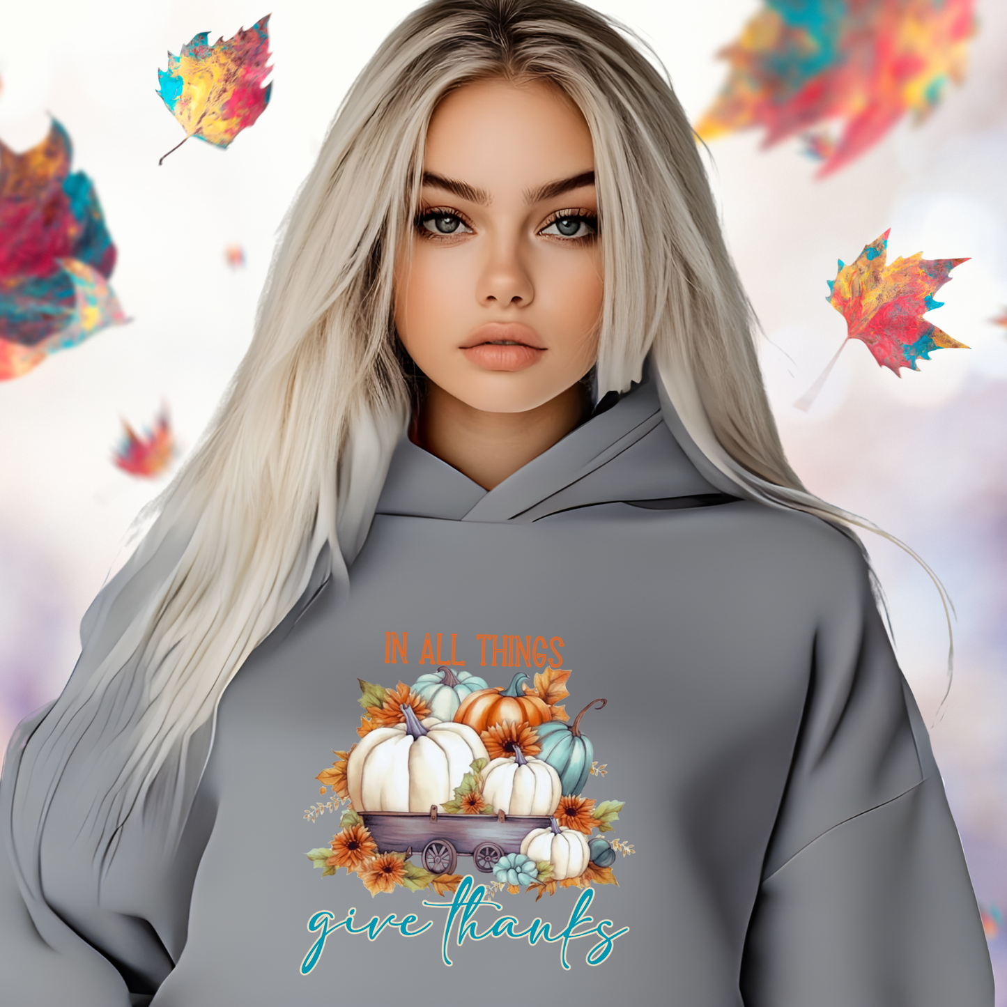 In All Things Give Thanks Crop Hoodie