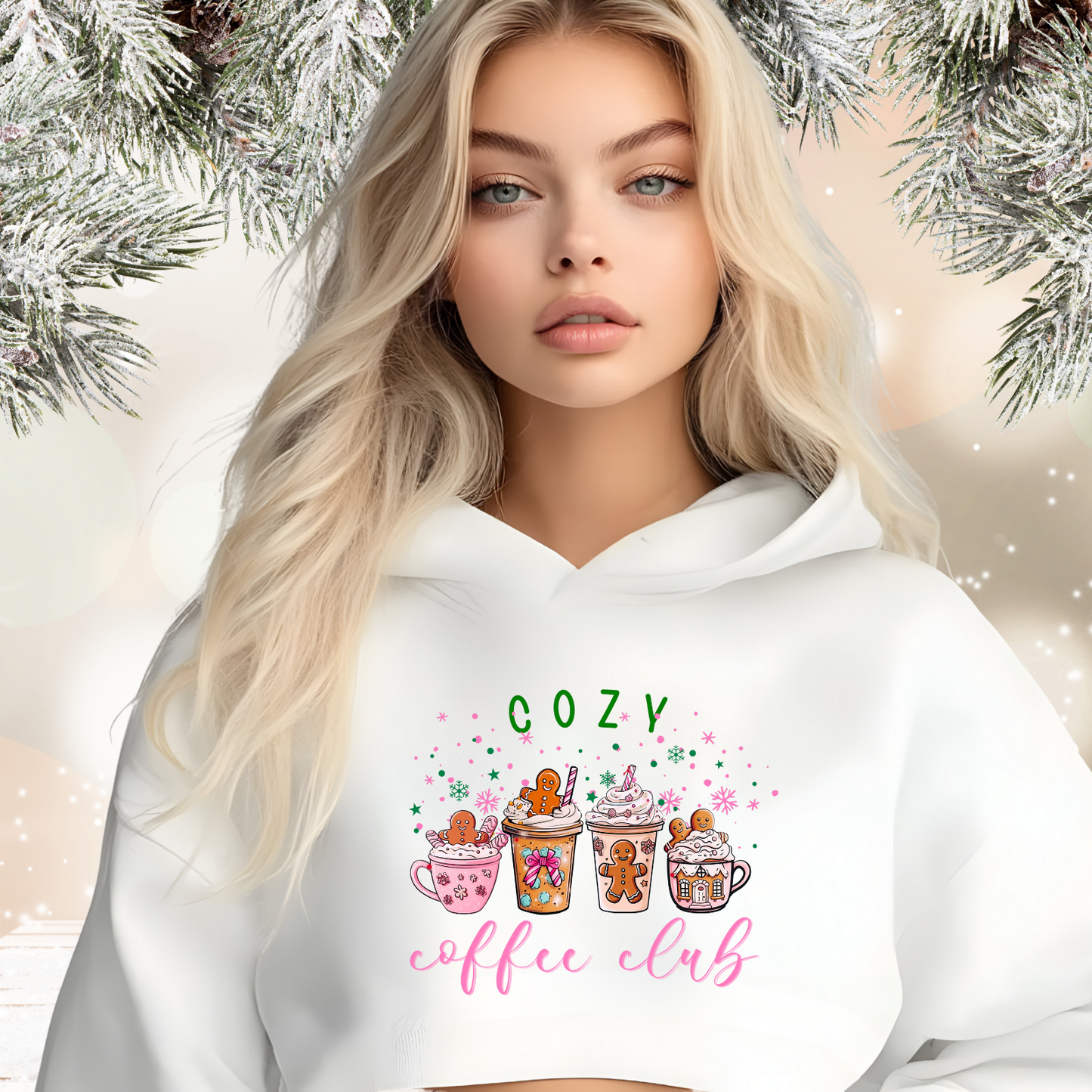 Cozy Coffee Club Crop Hoodie