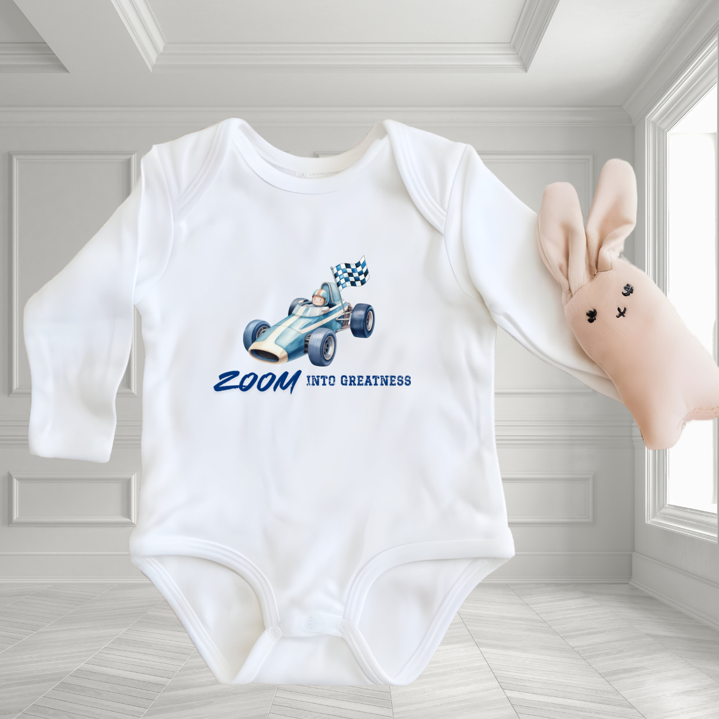 Zoom Into Greatness Infant Long Sleeve Onesie