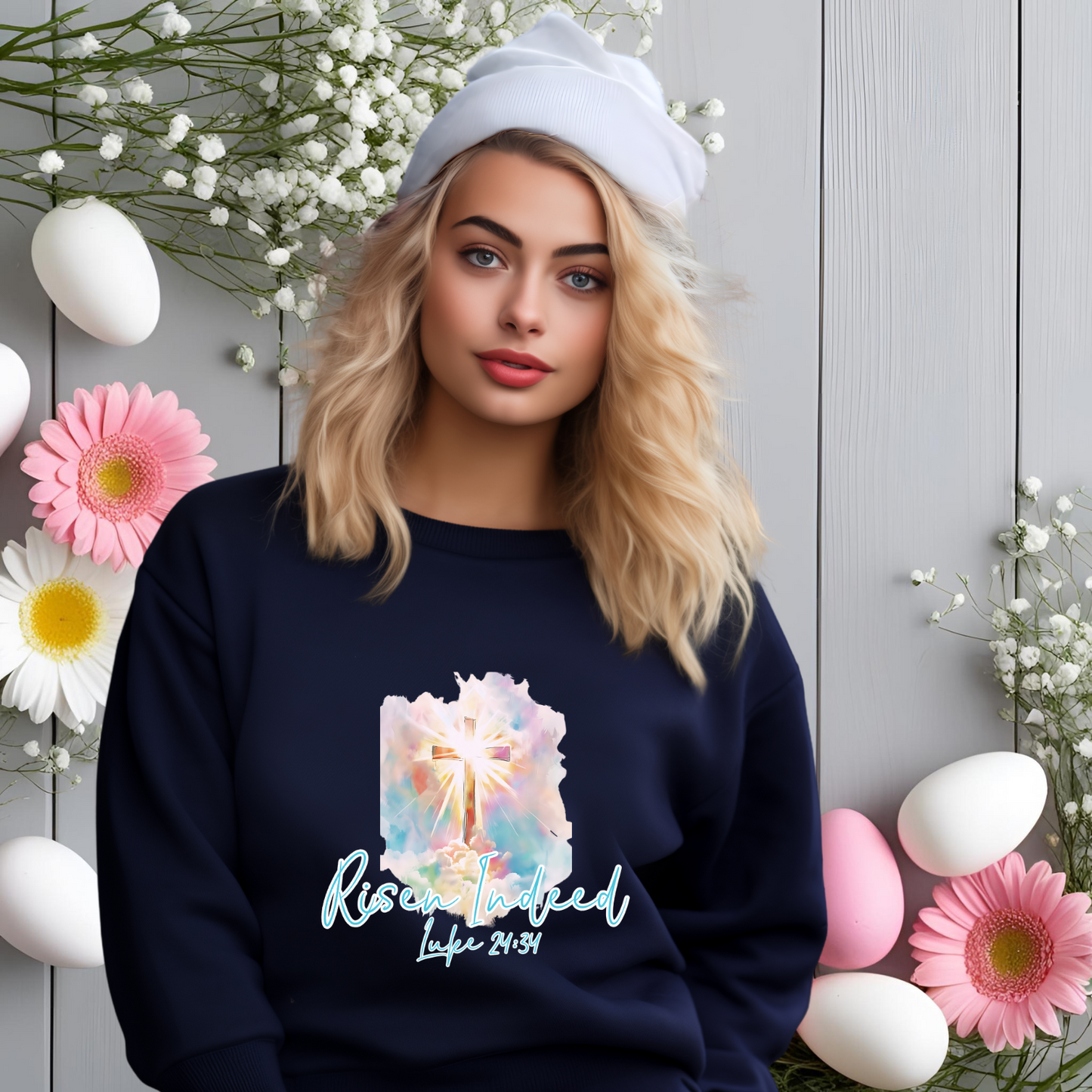 Risen Indeed Luke 24:34 Crewneck Sweatshirt