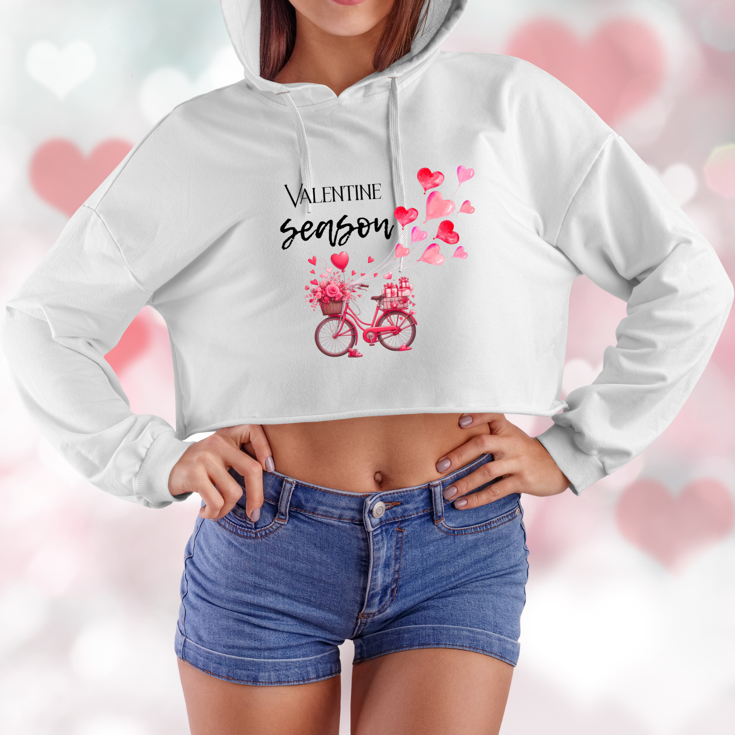 Valentine Season Crop Hoodie