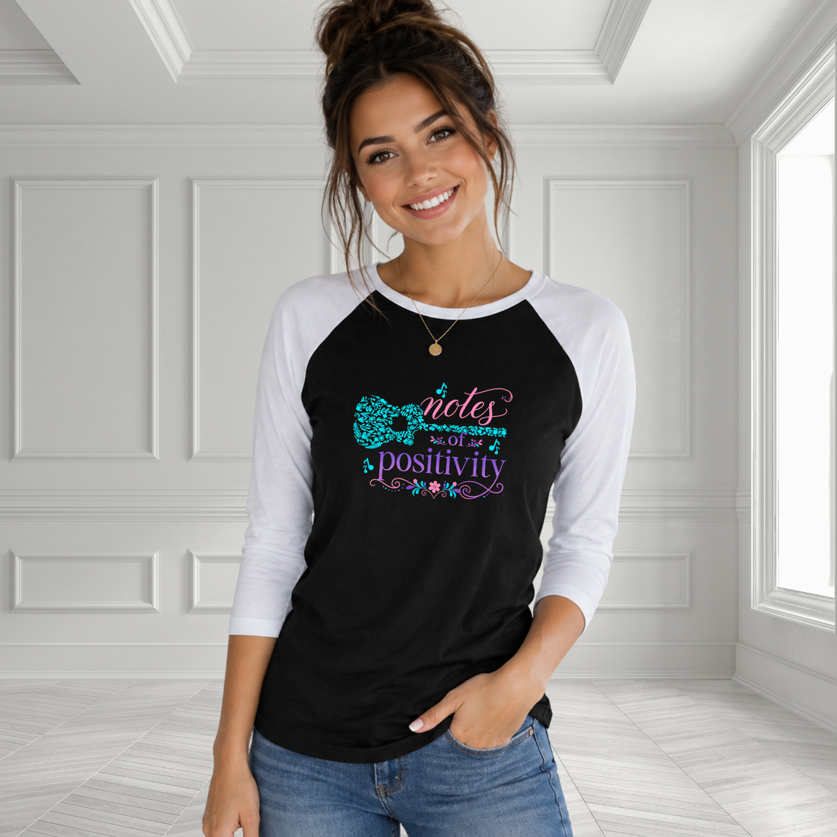 Notes Of Positivity Baseball Tee