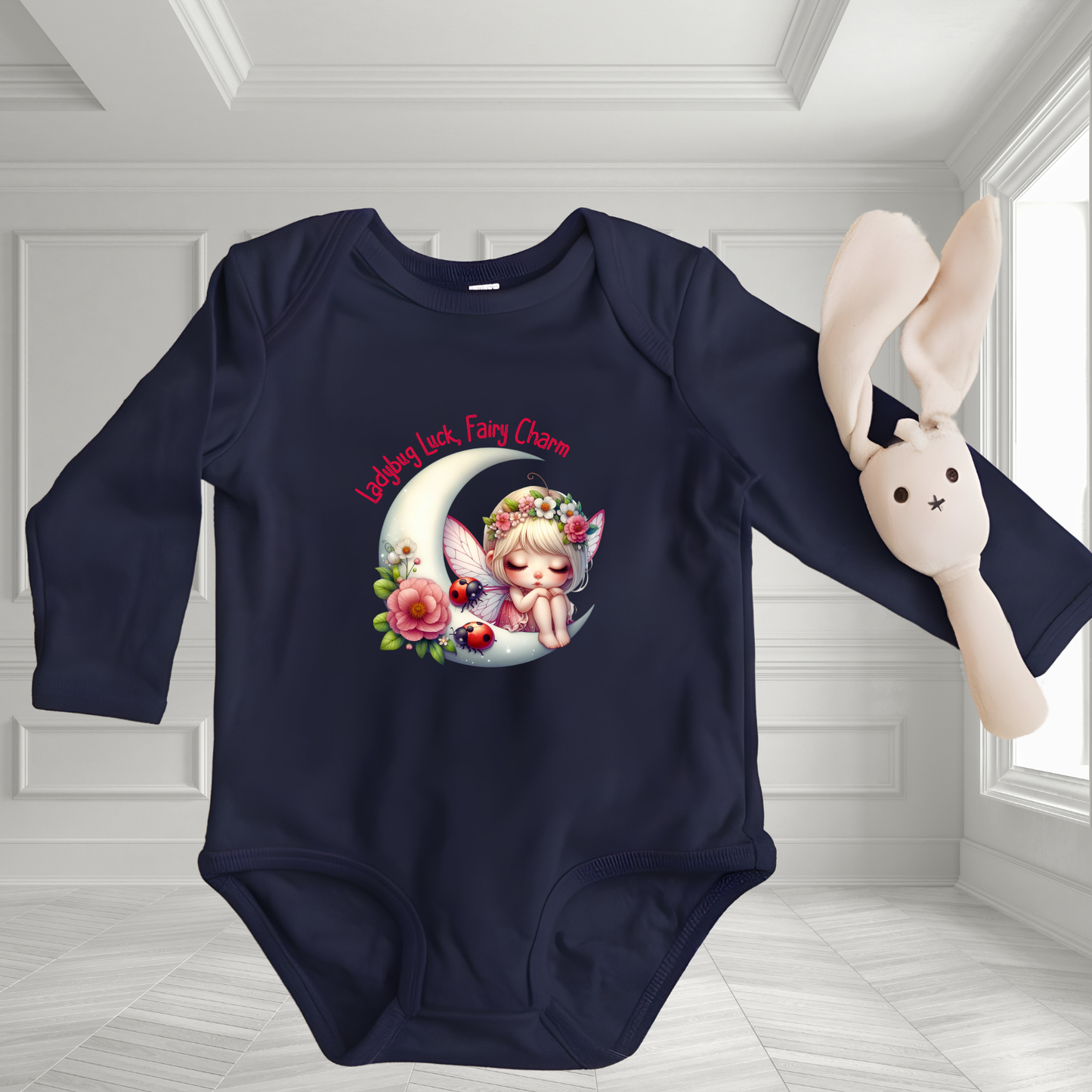 Ladybug Luck, Fairy Charm Infant Long Sleeve Onesie