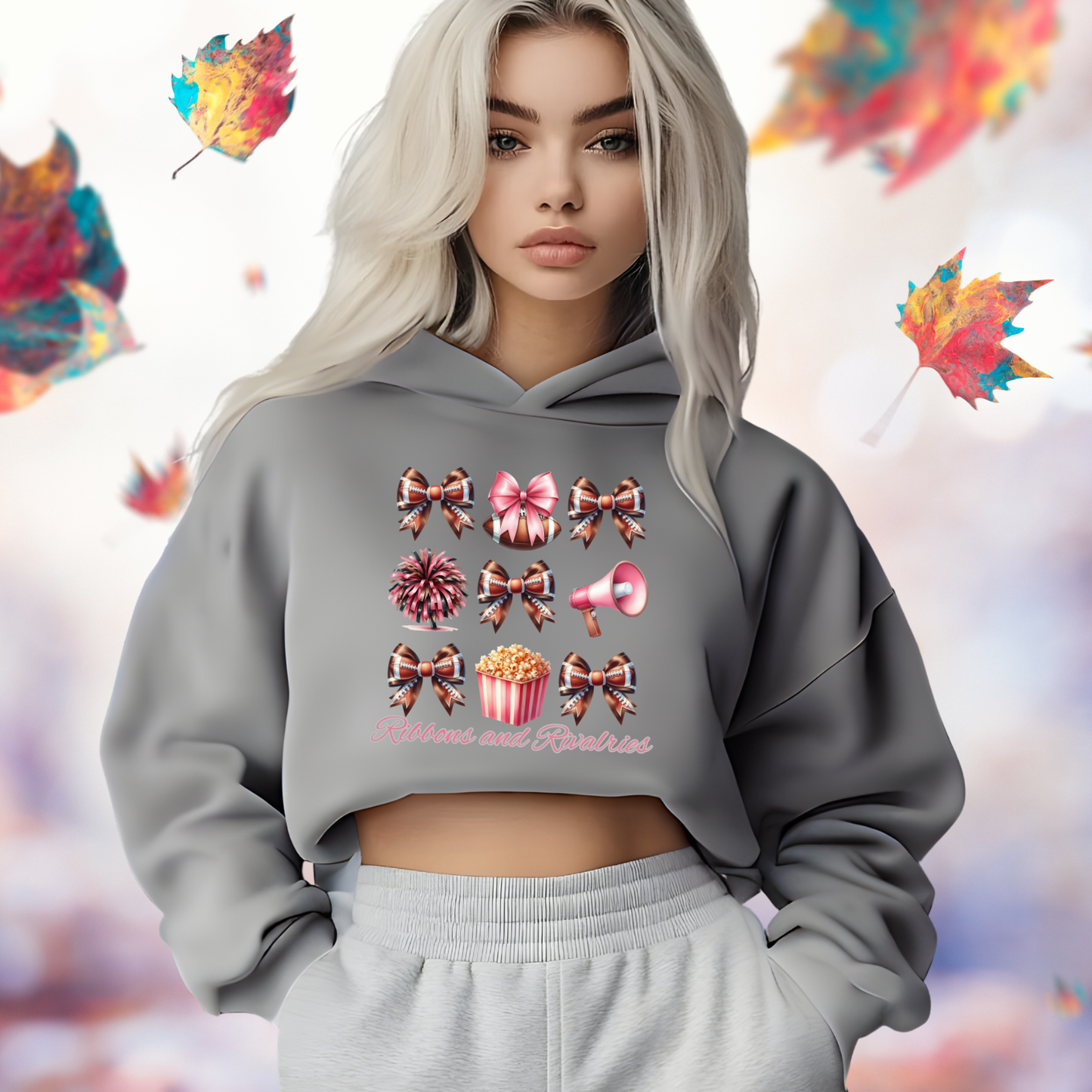 Ribbons & Rivalries Crop Hoodie