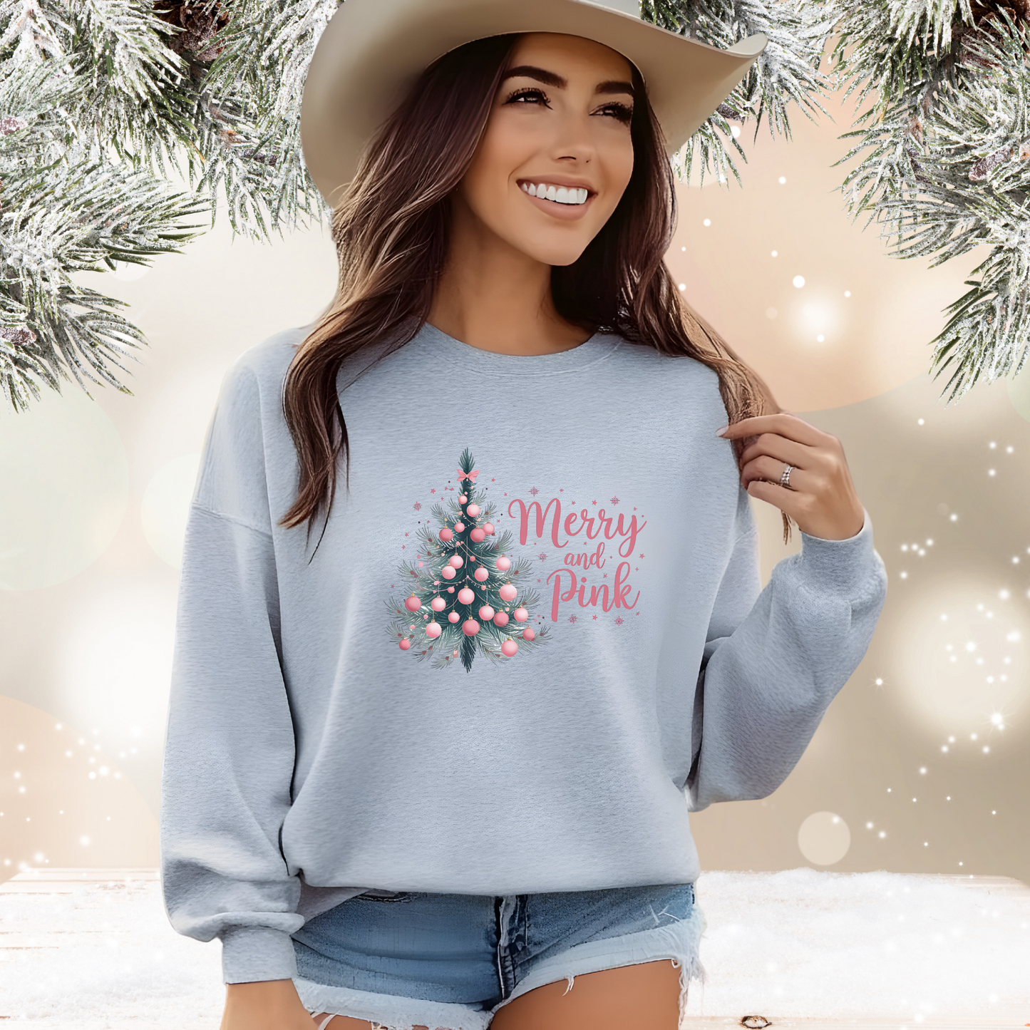 Merry And Pink Crewneck Sweatshirt