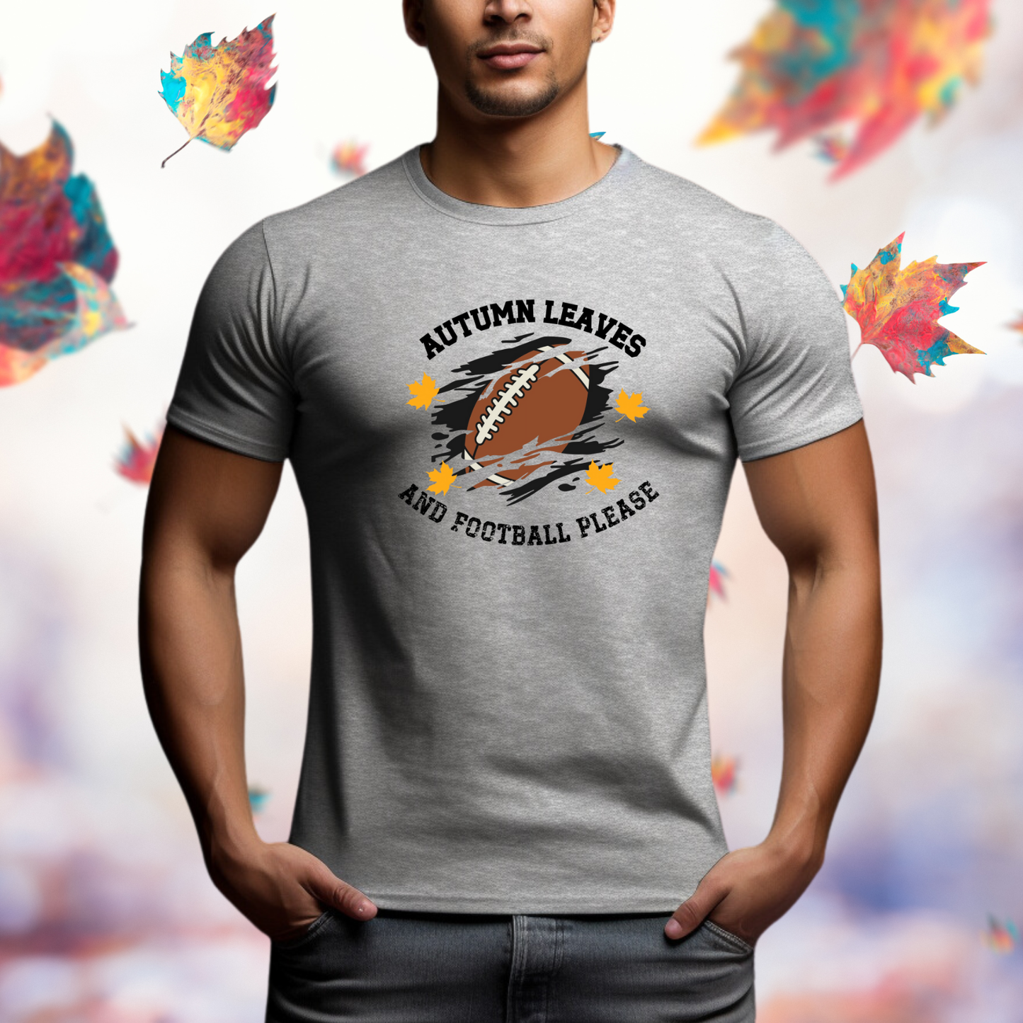 Autumn Leaves And Football Please T-Shirt