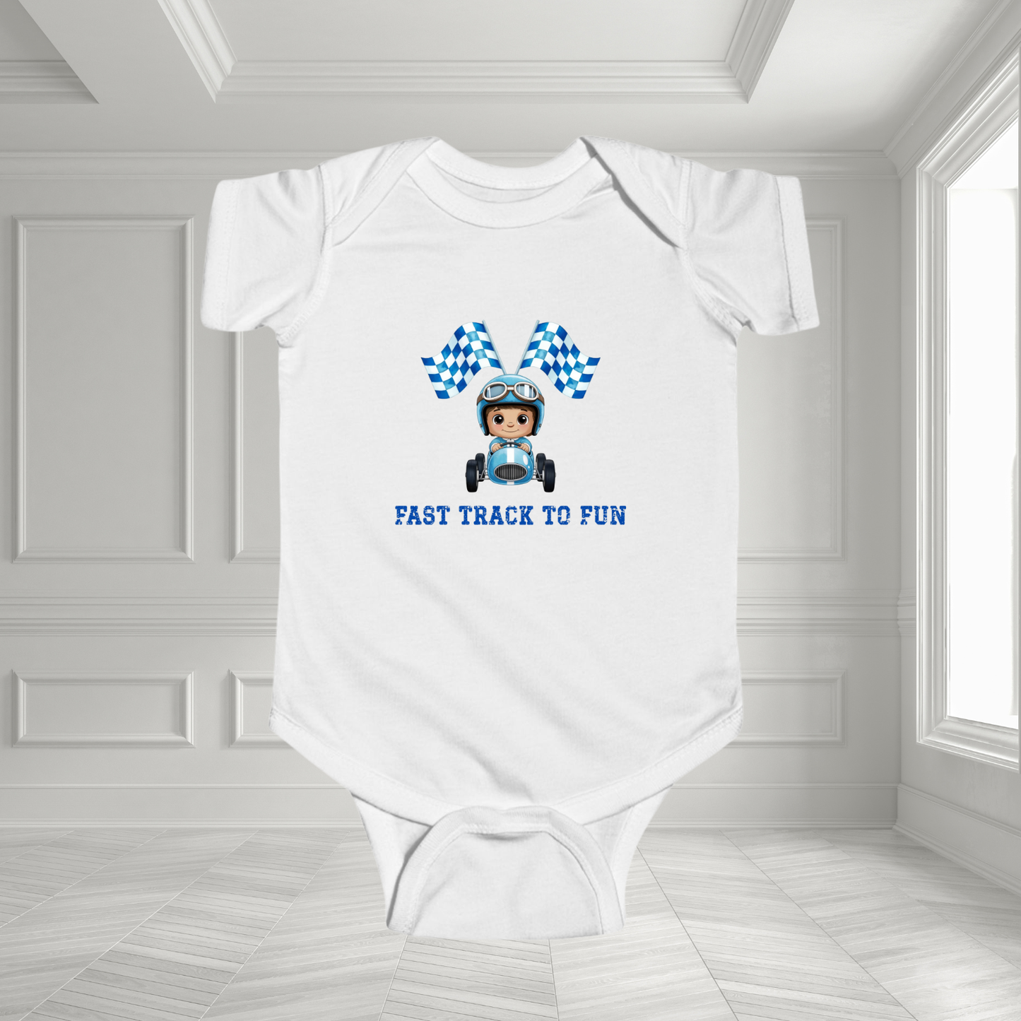 Fast Track To Fun Infant Short Sleeve Onesie