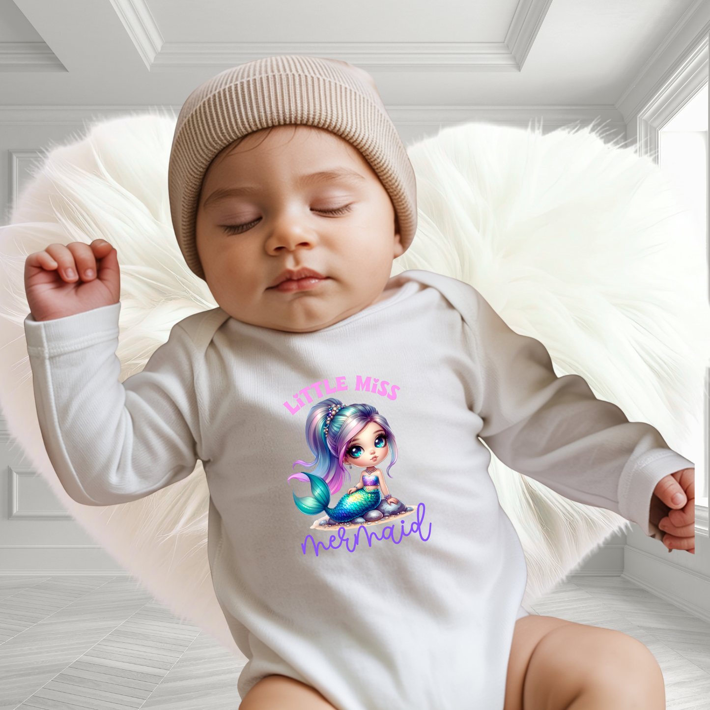 Little Miss Mermaid Infant Long Sleeve Onesie
