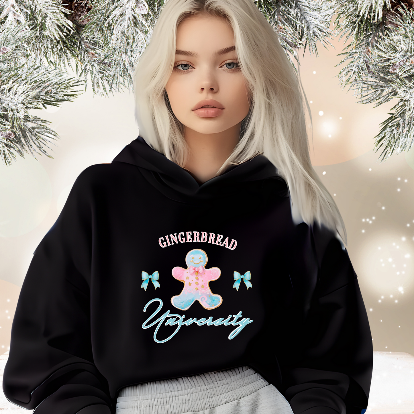 Gingerbread University Crop Hoodie