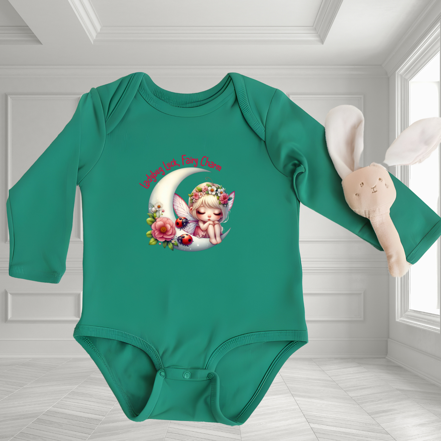 Ladybug Luck, Fairy Charm Infant Long Sleeve Onesie