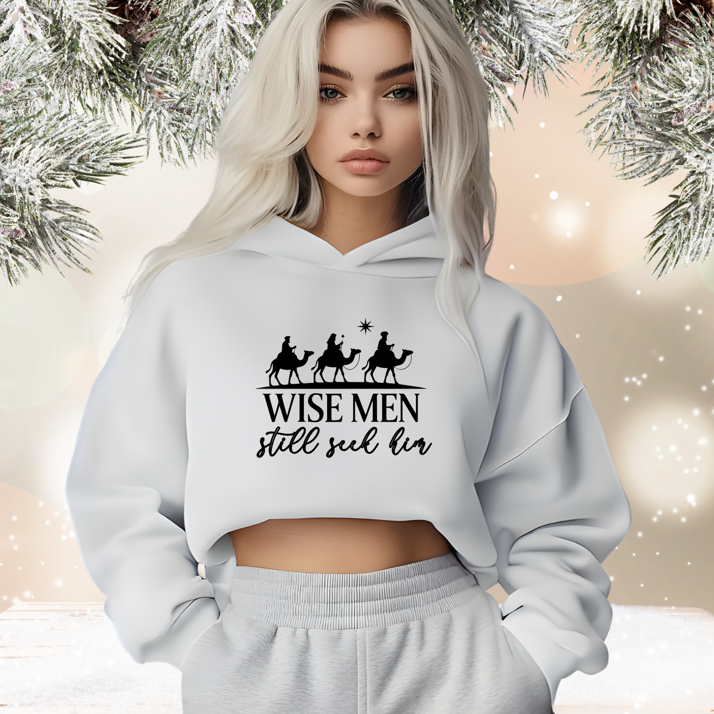 Wise Men Still Seek Him Crop Hoodie