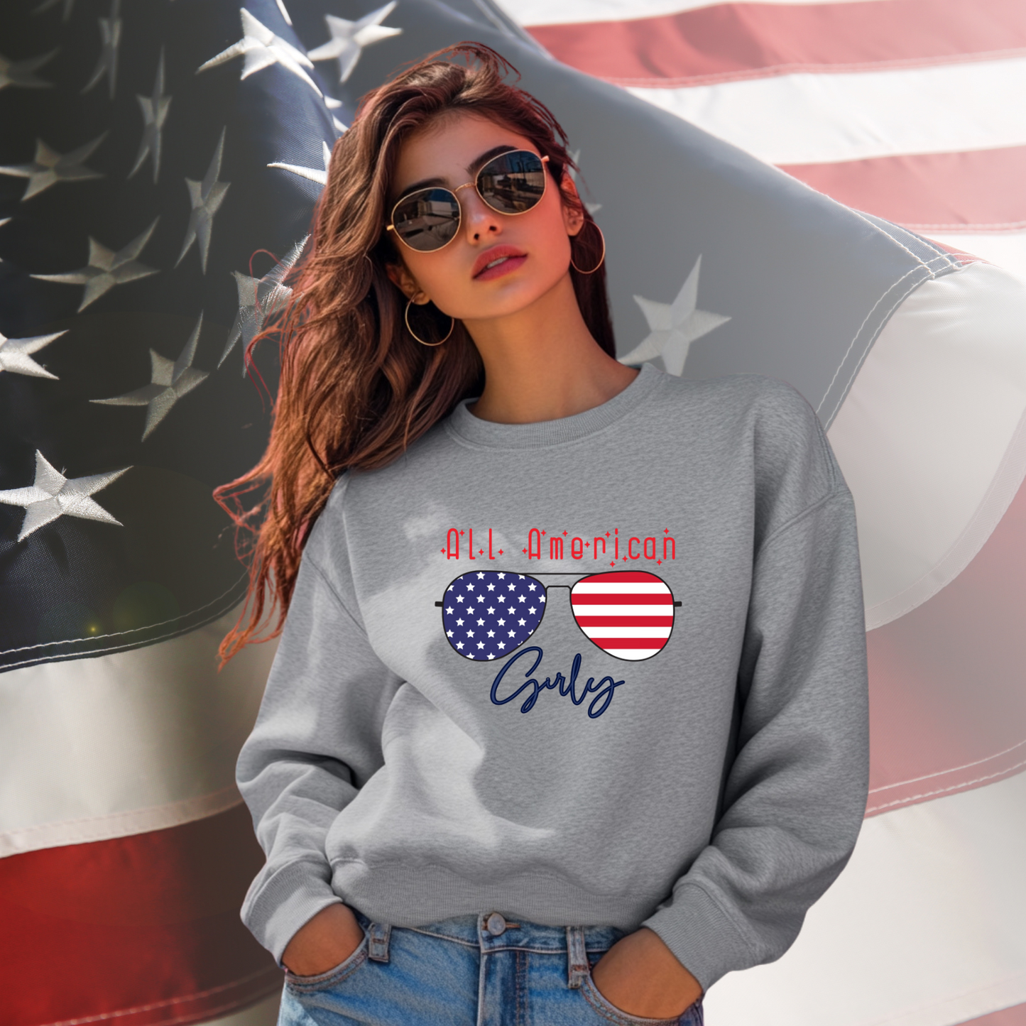 All American Girly Crewneck Sweatshirt