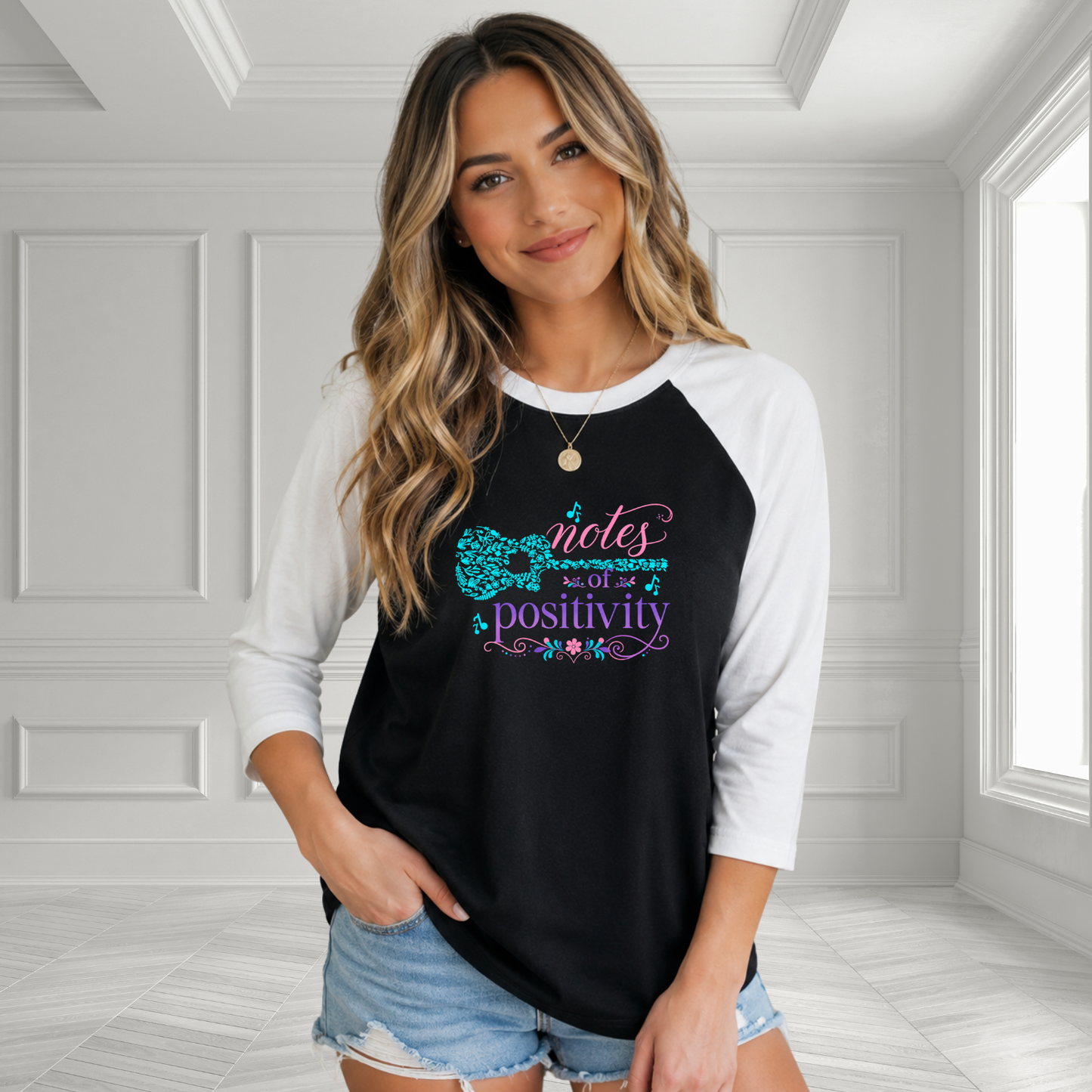 Notes Of Positivity Baseball Tee