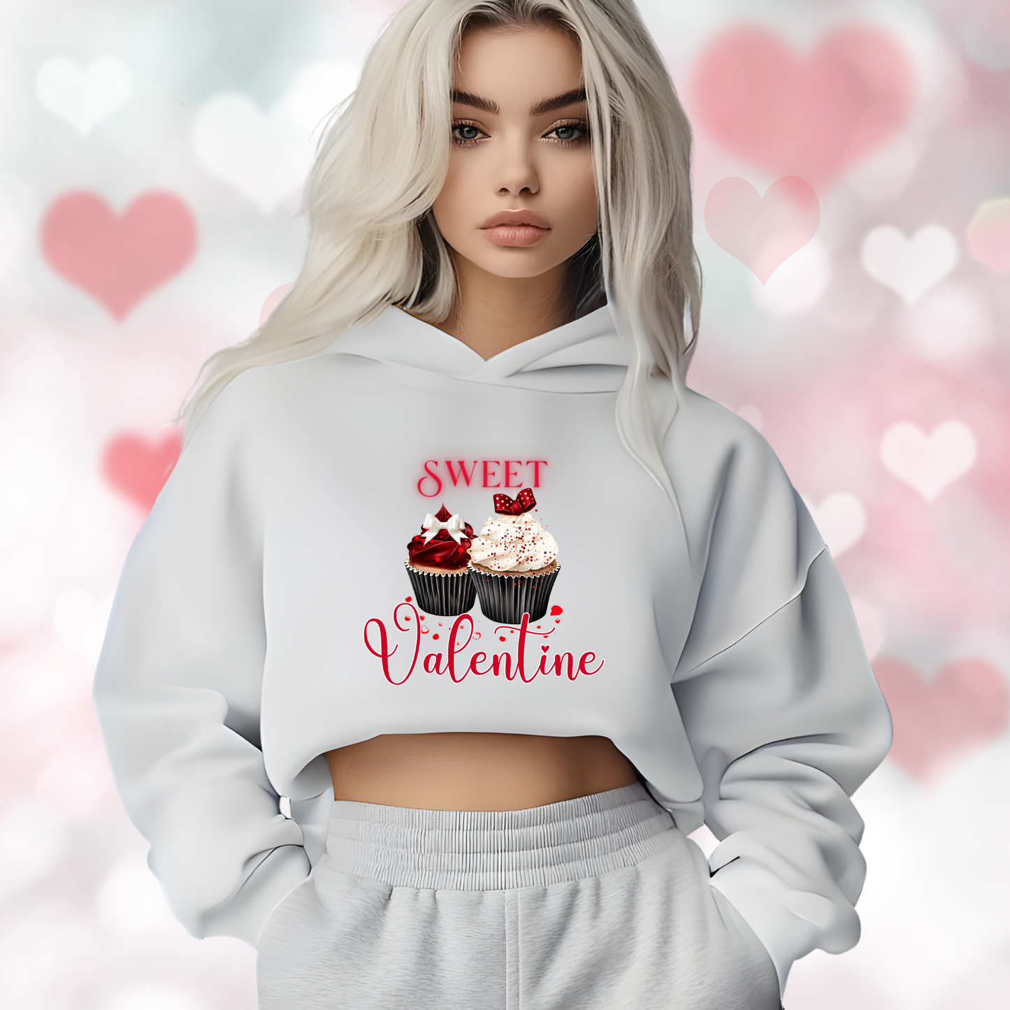 Sweet Valentine Crop Hoodie