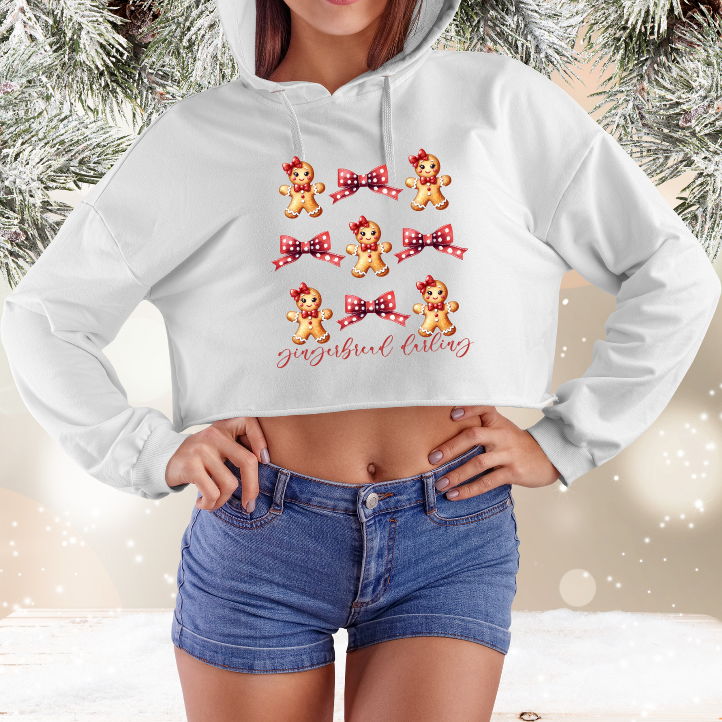 Gingerbread Darling Crop Hoodie