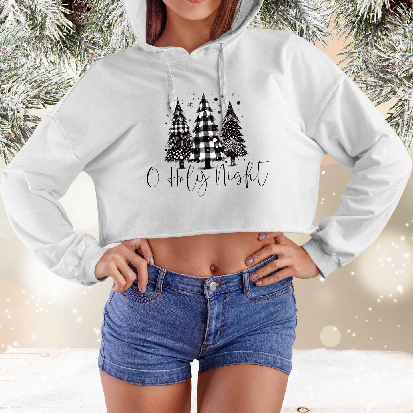 O Holy Night Crop Hoodie